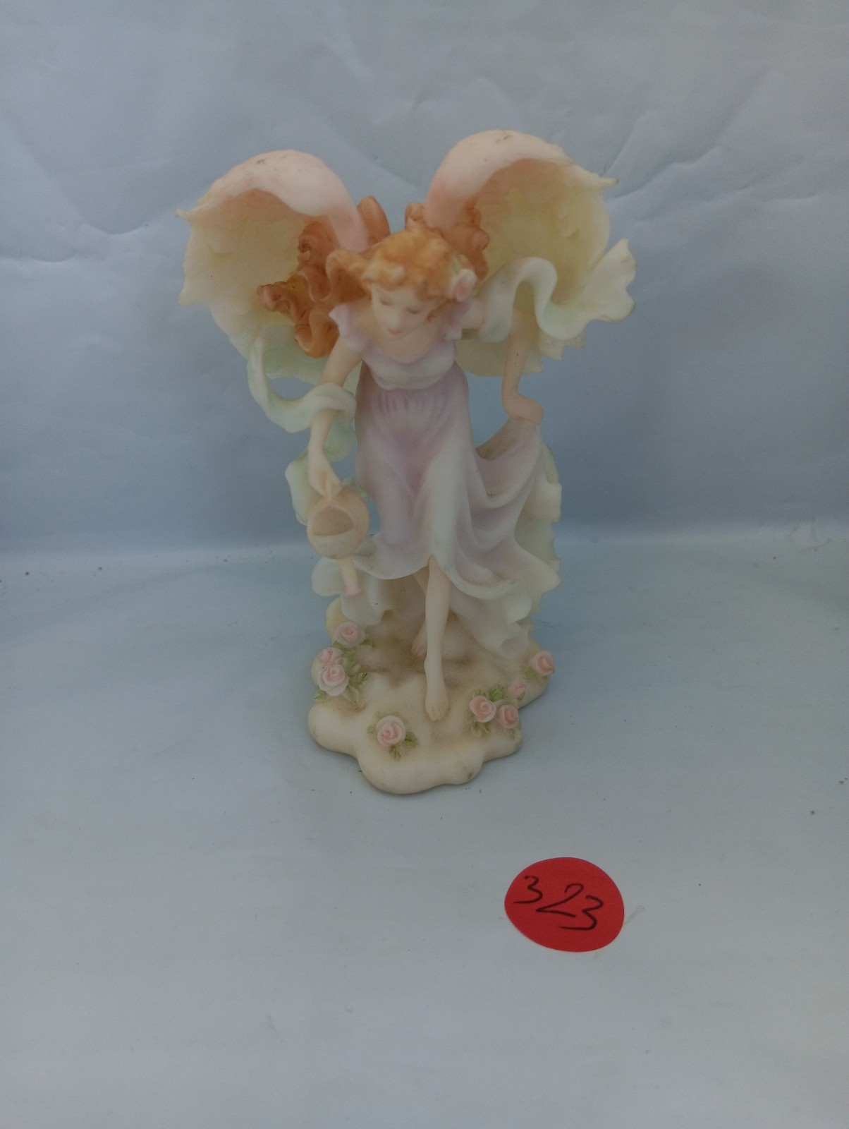 Seraphim Angel of the Month Series “April” 5 inches #81814 watering flowers