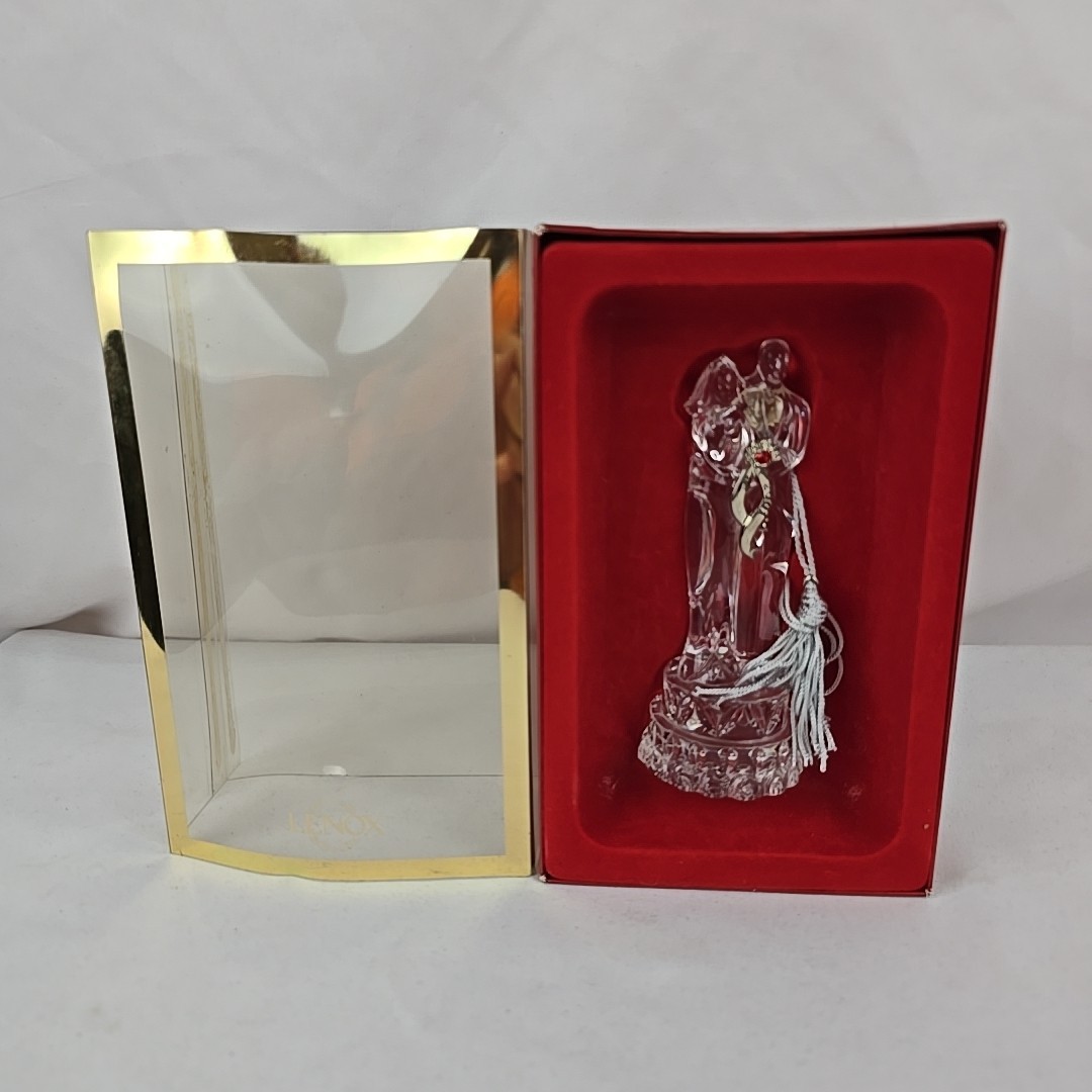 Lenox Full Lead Crystal 2001 Bride & Groom Wedding Cake Topper