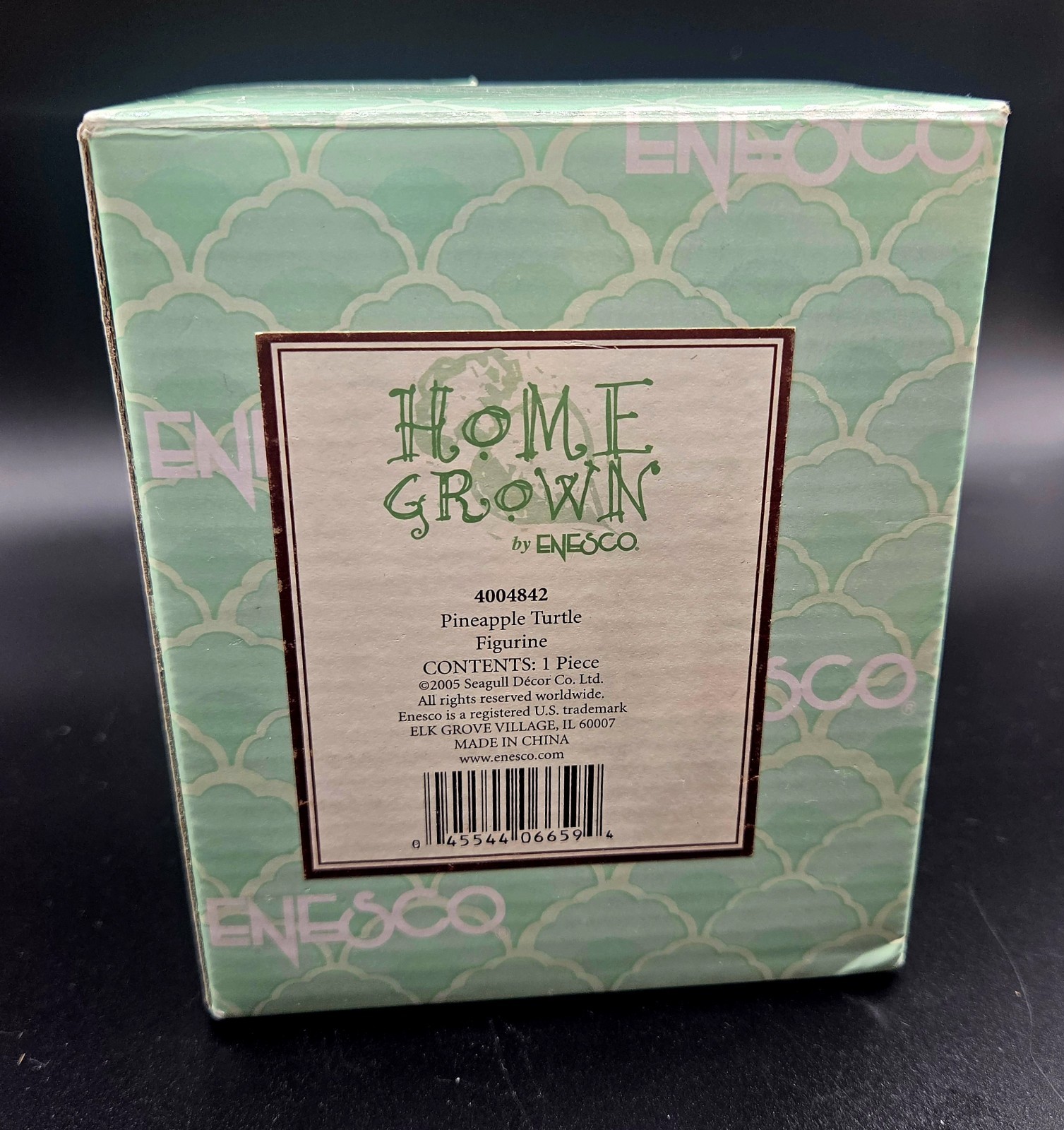 Home Grown Enesco Pineapple Turtle Tortoise Figurine 2005 w/Box 4004842 *NEW