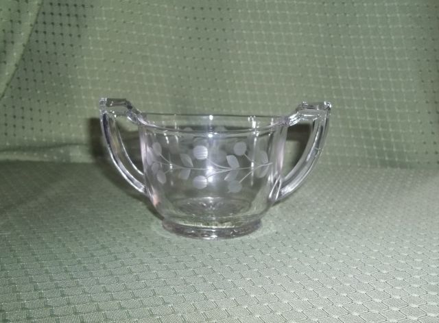 Vintage Frosted Glass Sugar Cup