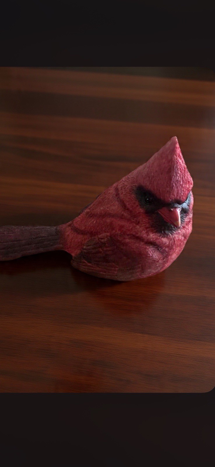 Red Painted Resin Cardinal Bird Figurine, Indoor Decor, Kids Department