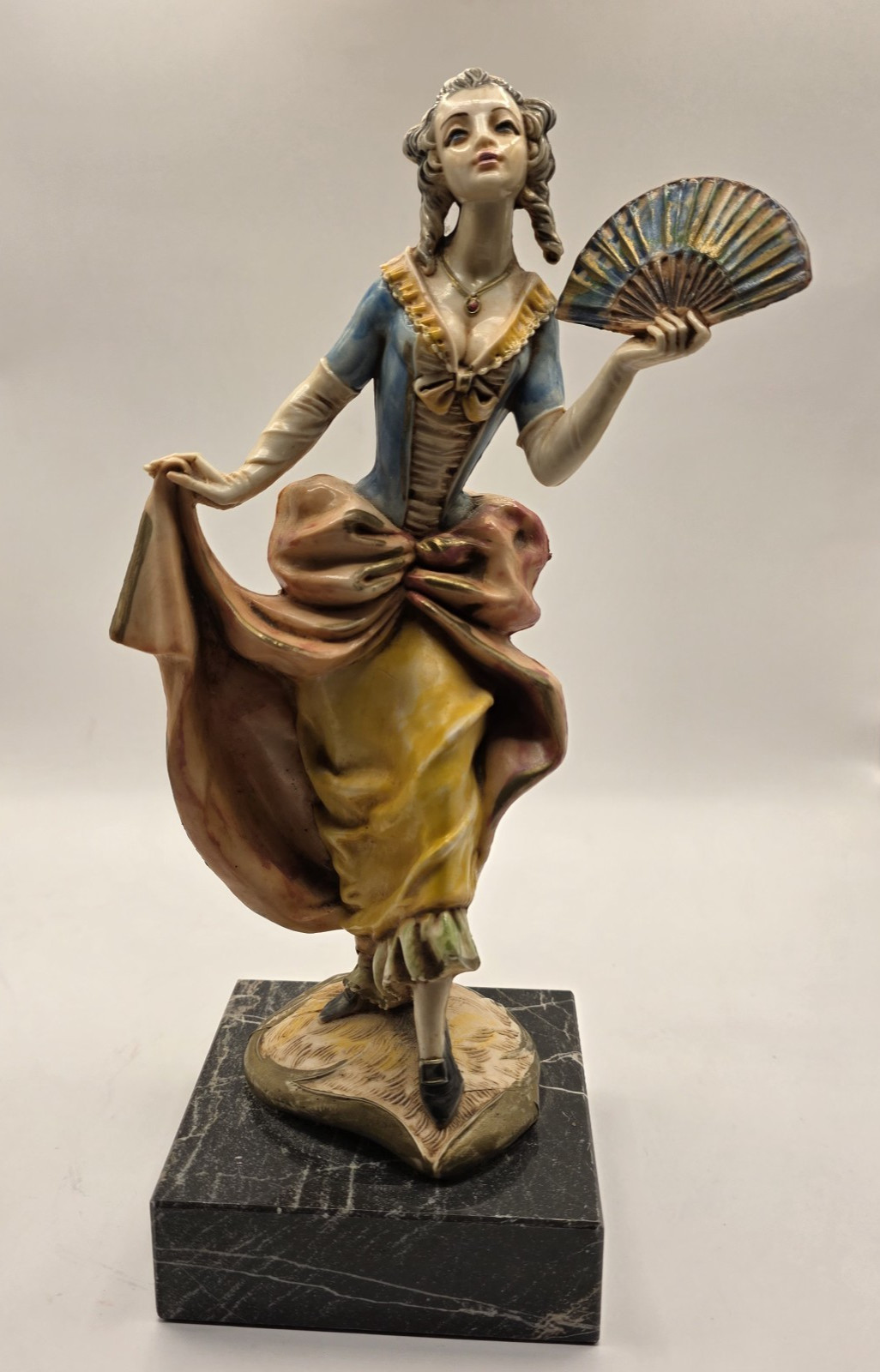 Fontanini Depose Italy 178 Resin Nobel Lady Figure Carrara Marble Base Fab Paint