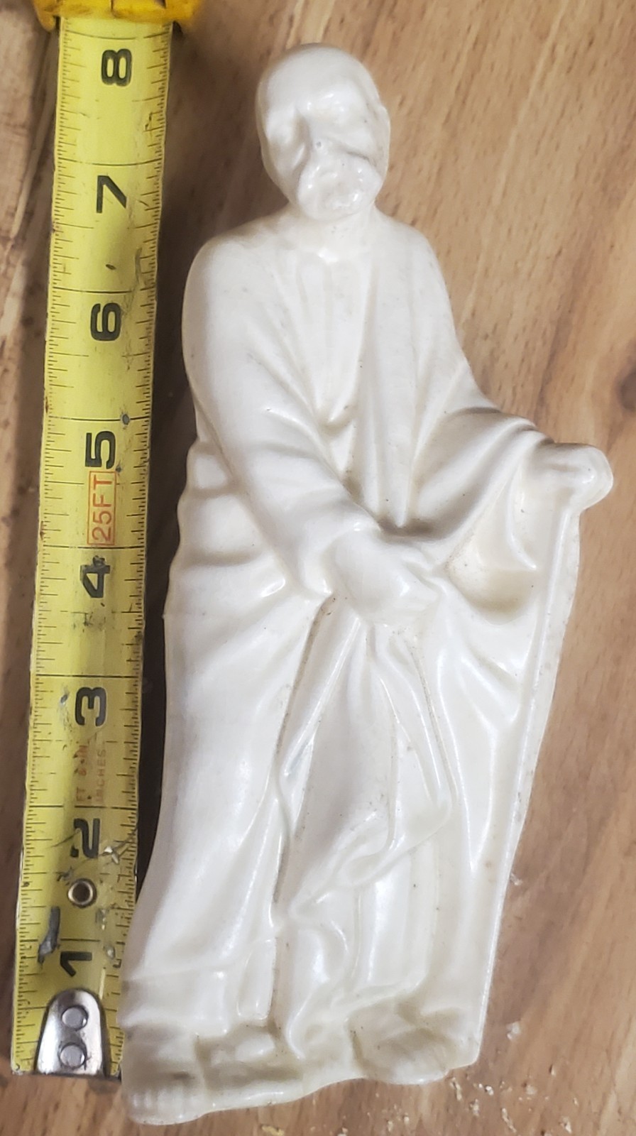 Wise Man Statue Figurine Old Robed Man in White 7.75 Inch Ceramic nativity
