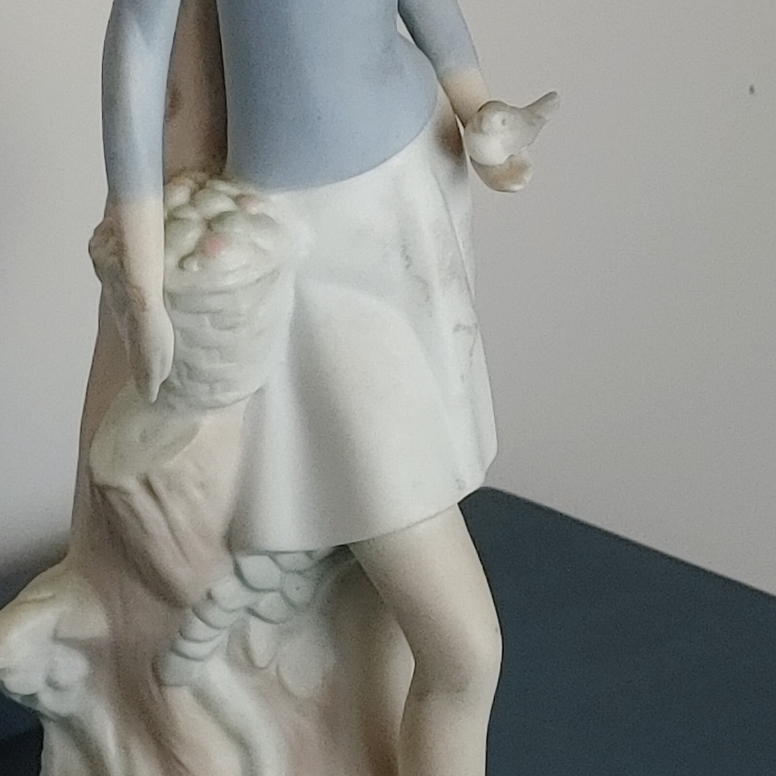 Vtg NAO LLADRO Girl with Bird in Hand Figurine Matte Finish 10-1/2″ Stamped R1