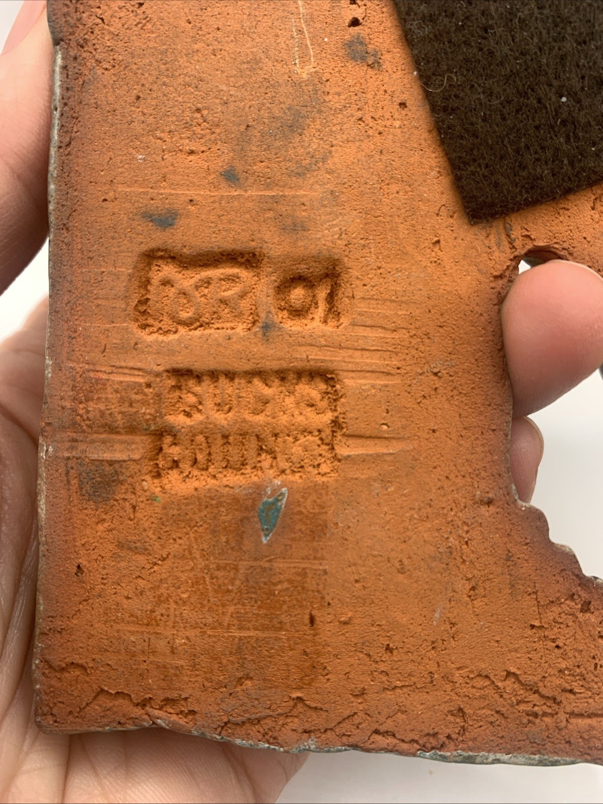 4.5″+Terracotta Glazed House & Tree Signed Busk County Brown Stone Building 3D