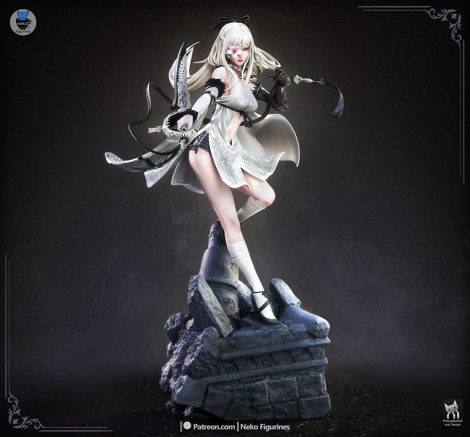 Zero | Drakengard 3 | 3D Printed Sculpture | Unpainted 1:8