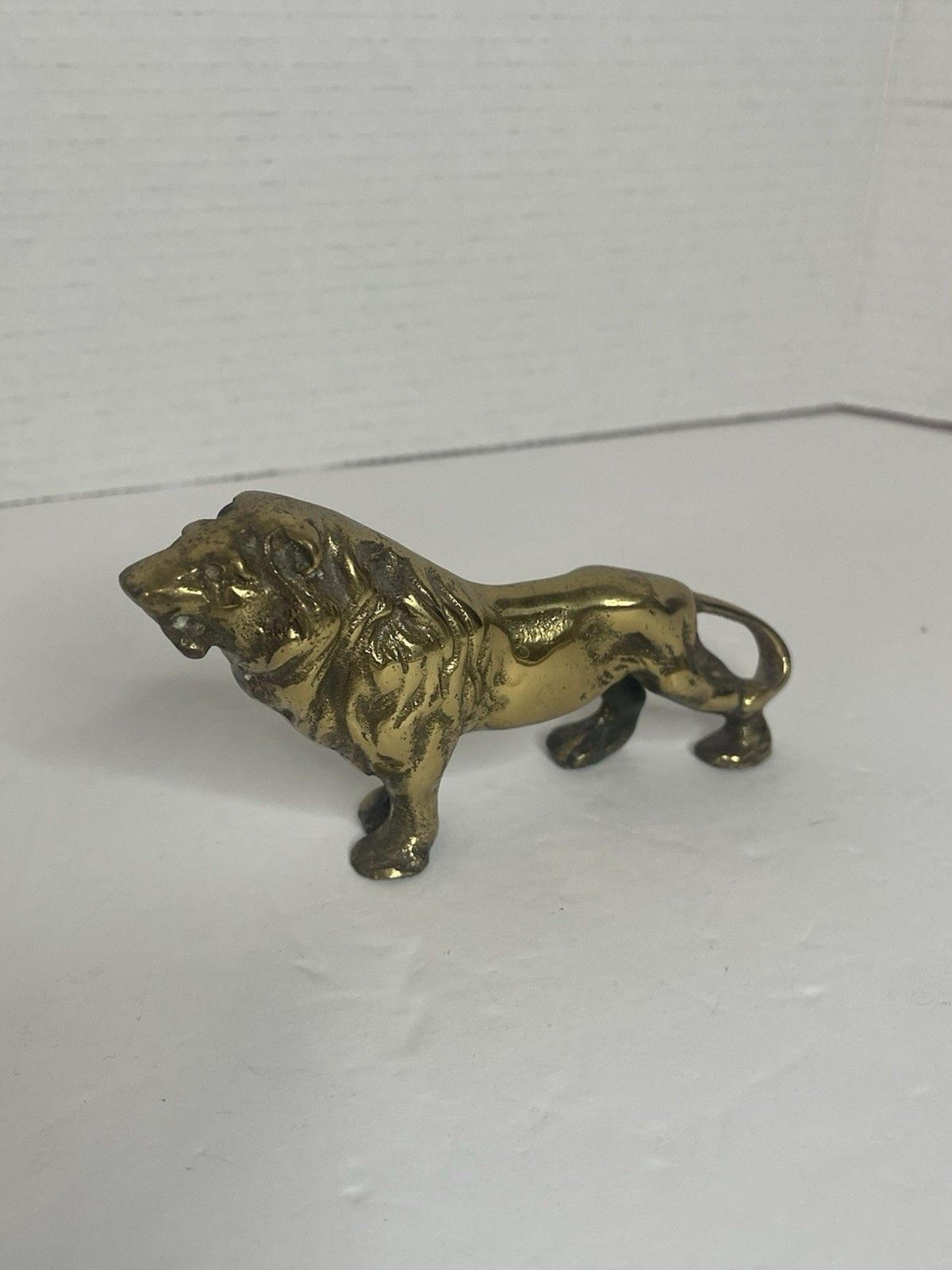 Gold Mini Lion Vintage Decor MCM 5″ 6 Oz