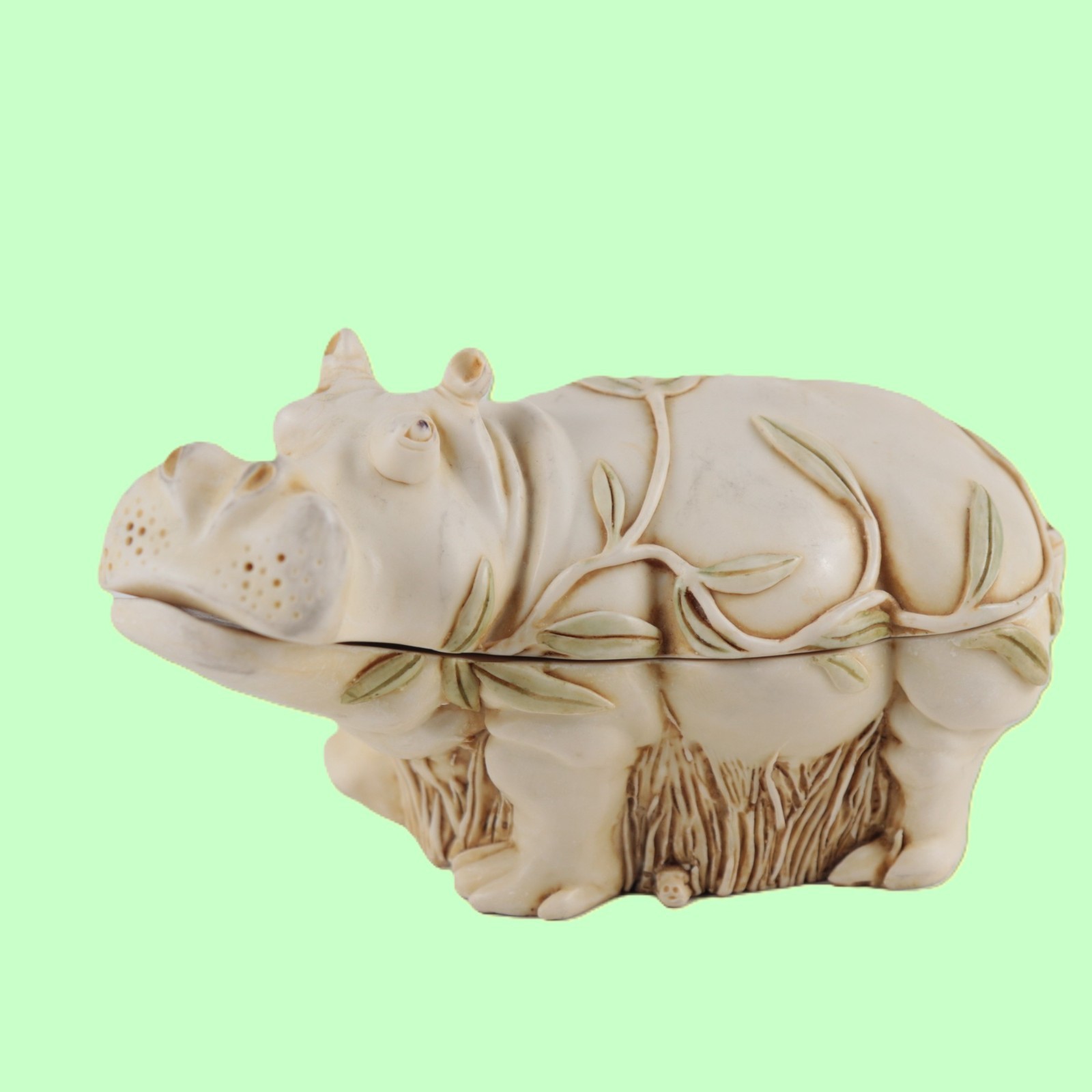 Harmony Kingdom “Straight from the Hip” Hippopotamus Hippo Figurine Box 1991 UK