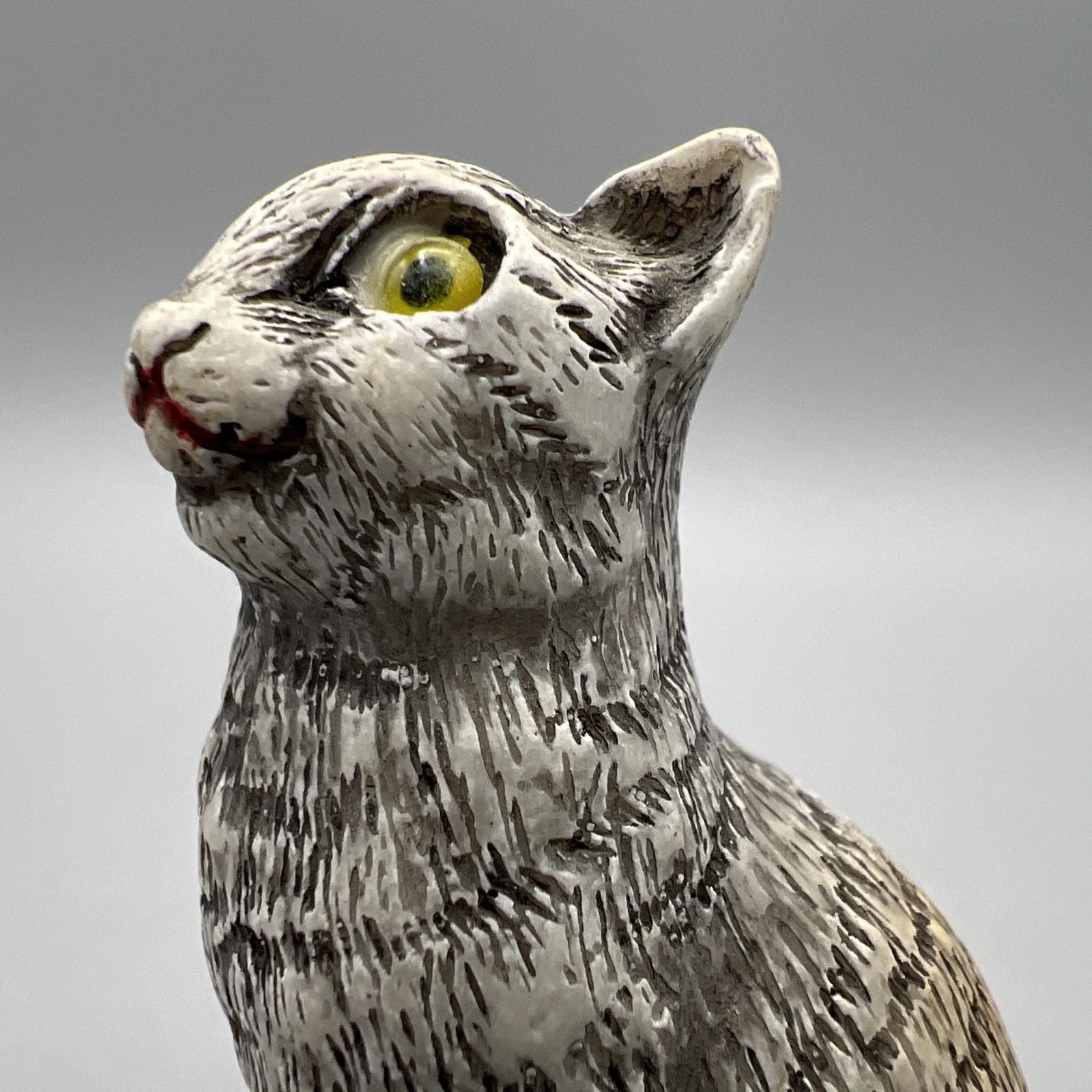 Vintage A Lucchesi FARO Kitty Cat Figurine Made Italy Gray Resin