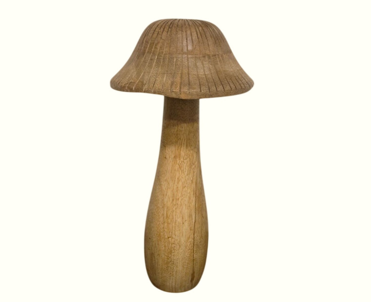 Wood Mushroom Figurine Folk Art Decor whimsical woodland boho rustic fairy 10in
