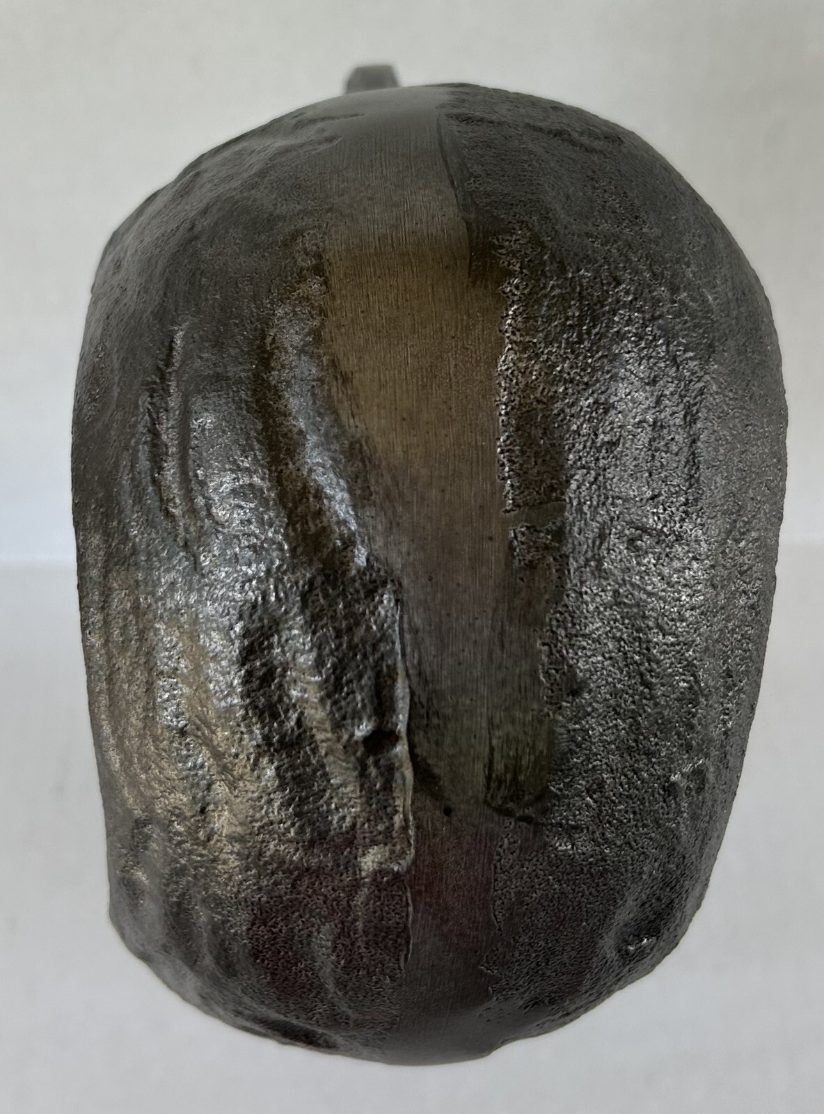 Empty Head Metal Sculpture 12″ Figural Silhouette Hole In the Head Brutalist Art
