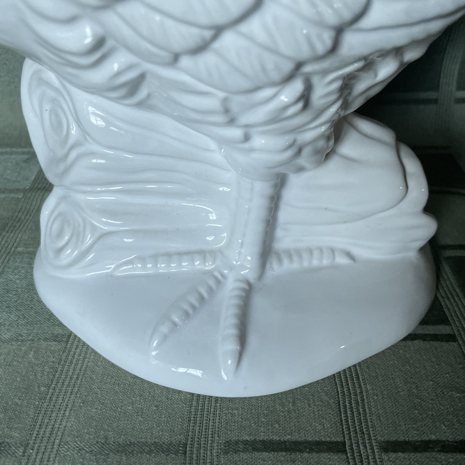 Williams-Sonoma White Pheasant Figurine Bird Decor w/ Log 🪵 Base