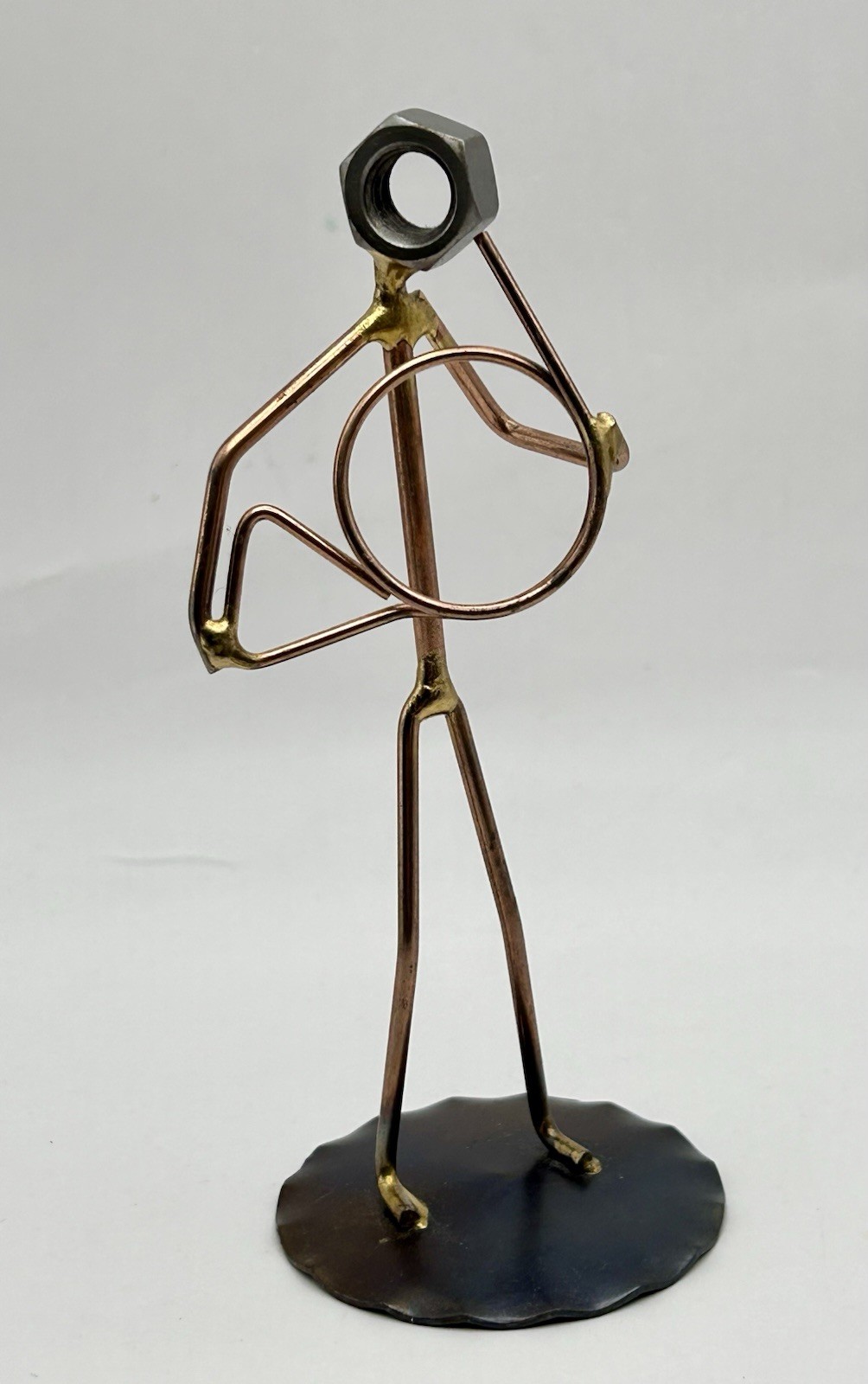 Rock Creek Metal Craft Art French Horn Musical Player Figurine Made in USA