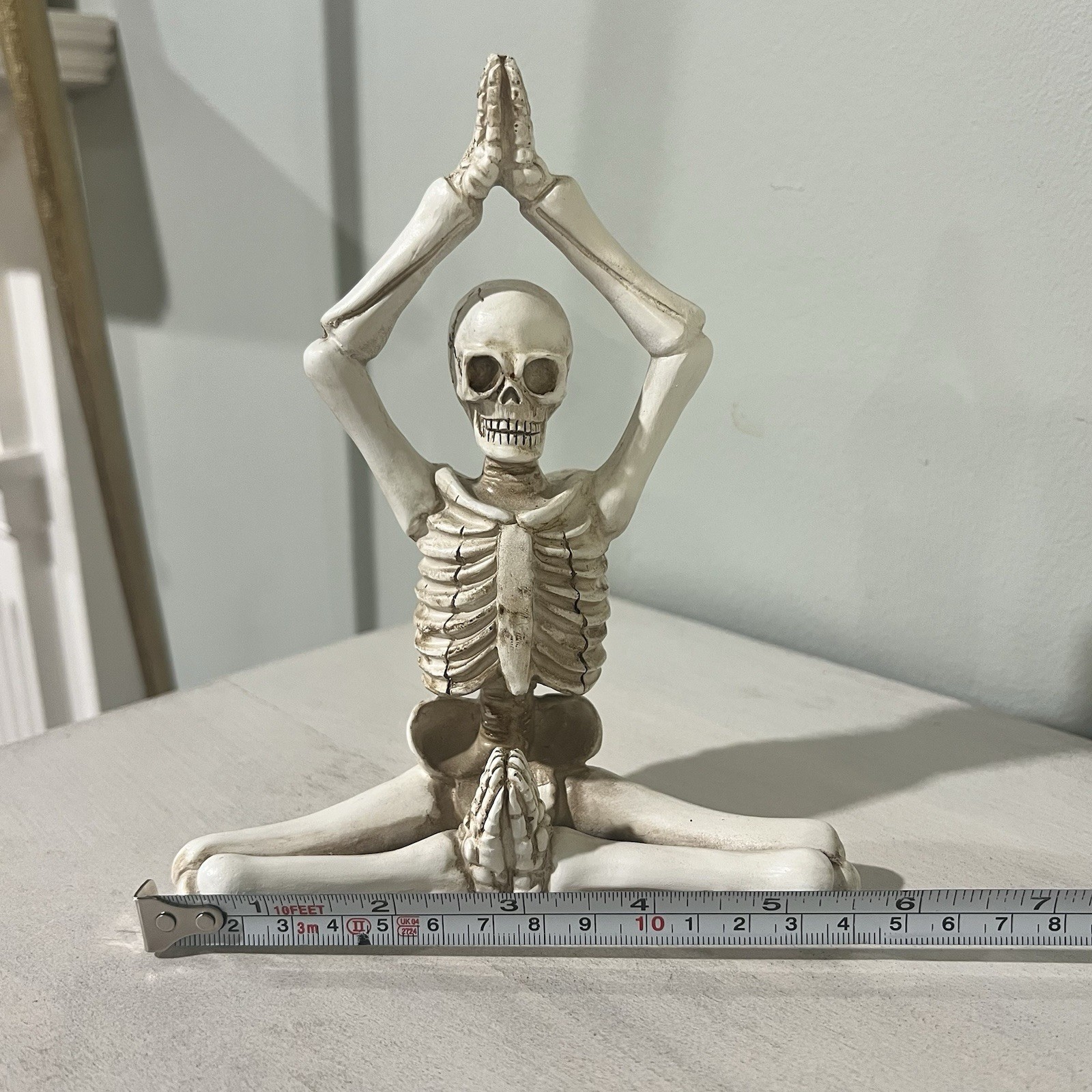 Yoga Namaste Resin Skeleton Meditating Sitting Statue Halloween