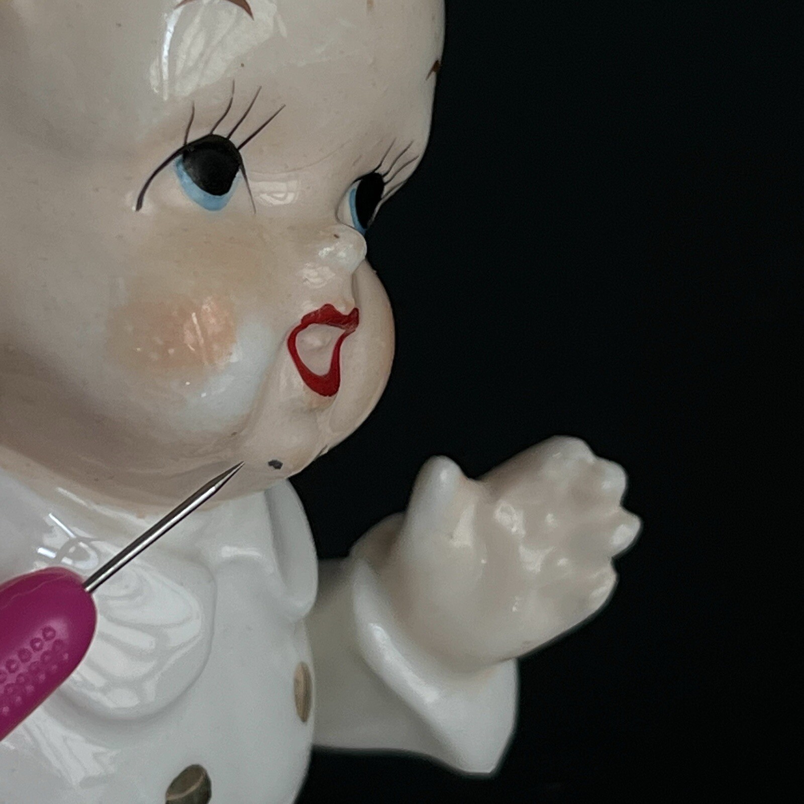 Vintage Napco Piano Baby Bare Bottom In Pajamas 5.5 Inches Tall Whimsical