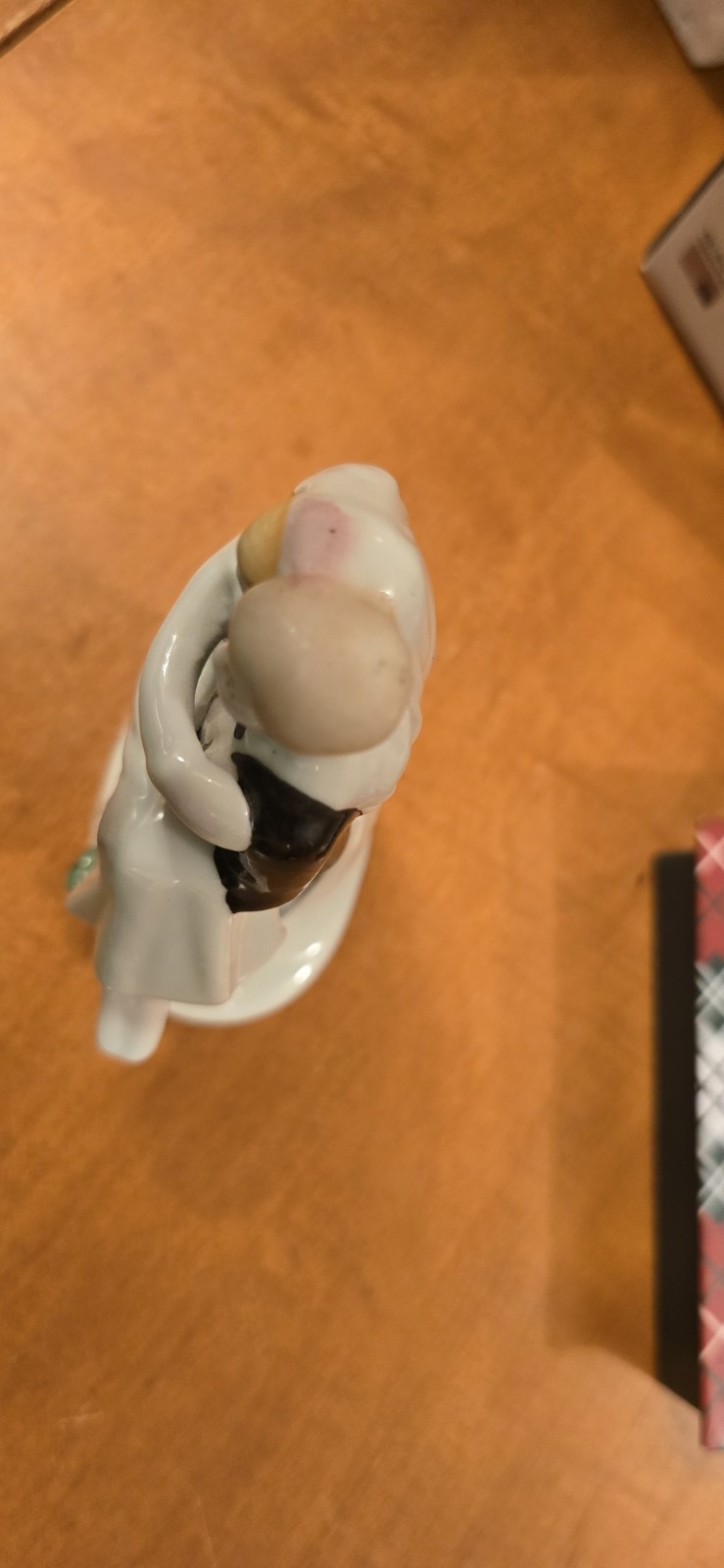 VTG 1950s Bride & Groom Porcelain Hand Painted Wedding Cake Topper 5″x 3″