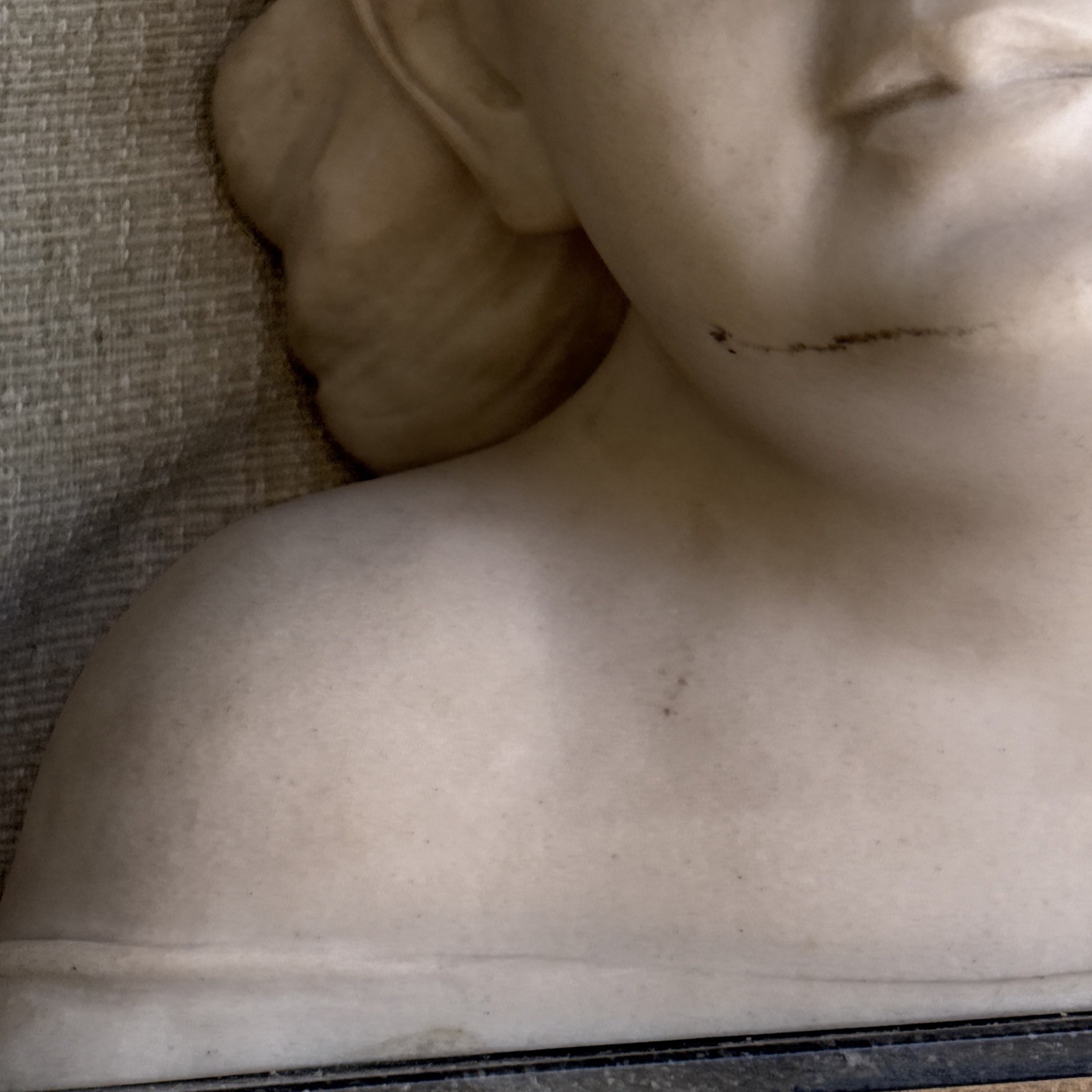 Salvatore Melani Faux Marble Statue Young Girl Innocence Art Italy Sculpture Vtg