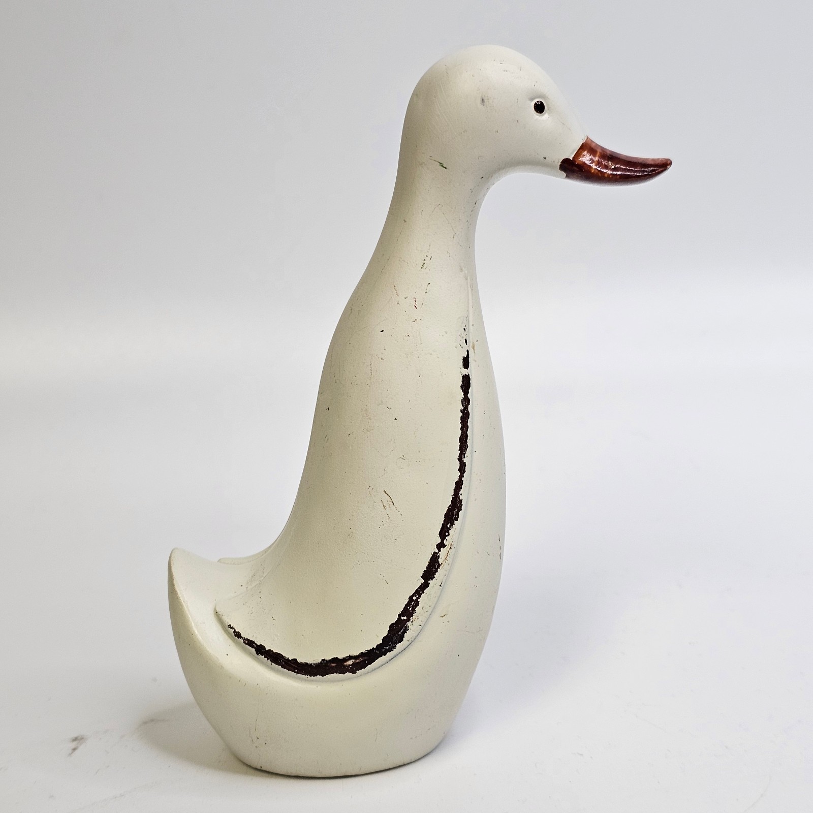 GANZ Resin Duck Figurine White Rustic Distressed Country Decor