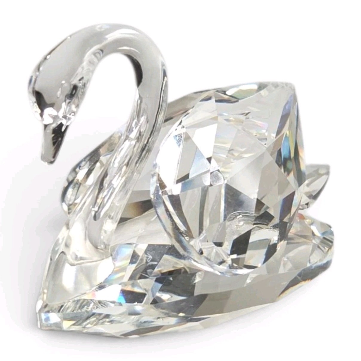 Swarovski Silver Crystal Swan Figurine #7633 Retired w/ Original Box Austria