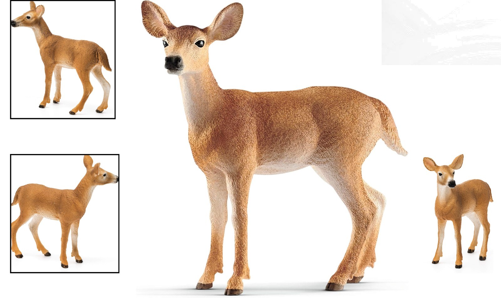 Realistic White-Tailed Doe Animal Figurine – Perfect for Creative Play, 3+