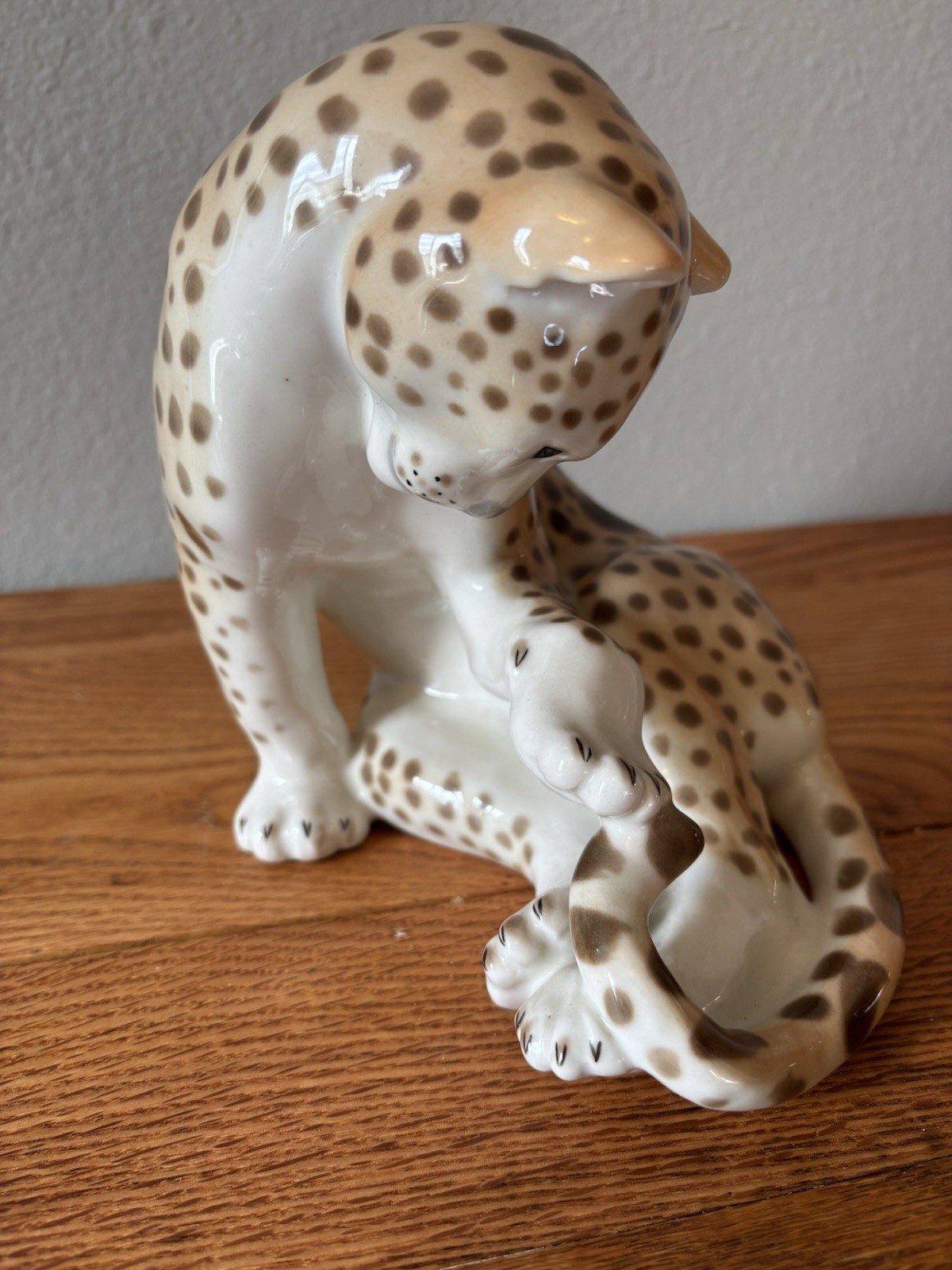Lomonosov Porcelain Figurine USSR ERA (RARE) Large Cheetah and Cub Set – Vintage