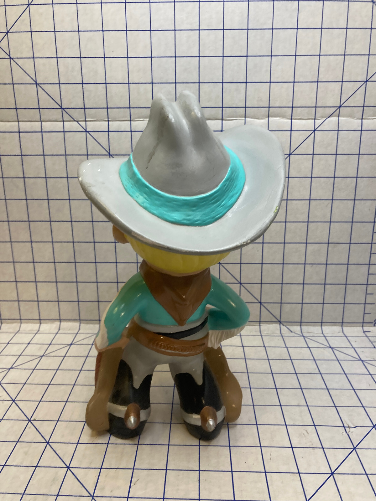 Vintage Atlantic Mold Ceramic Smiley Cowboy Boy Figurine Hand Painted Beautiful