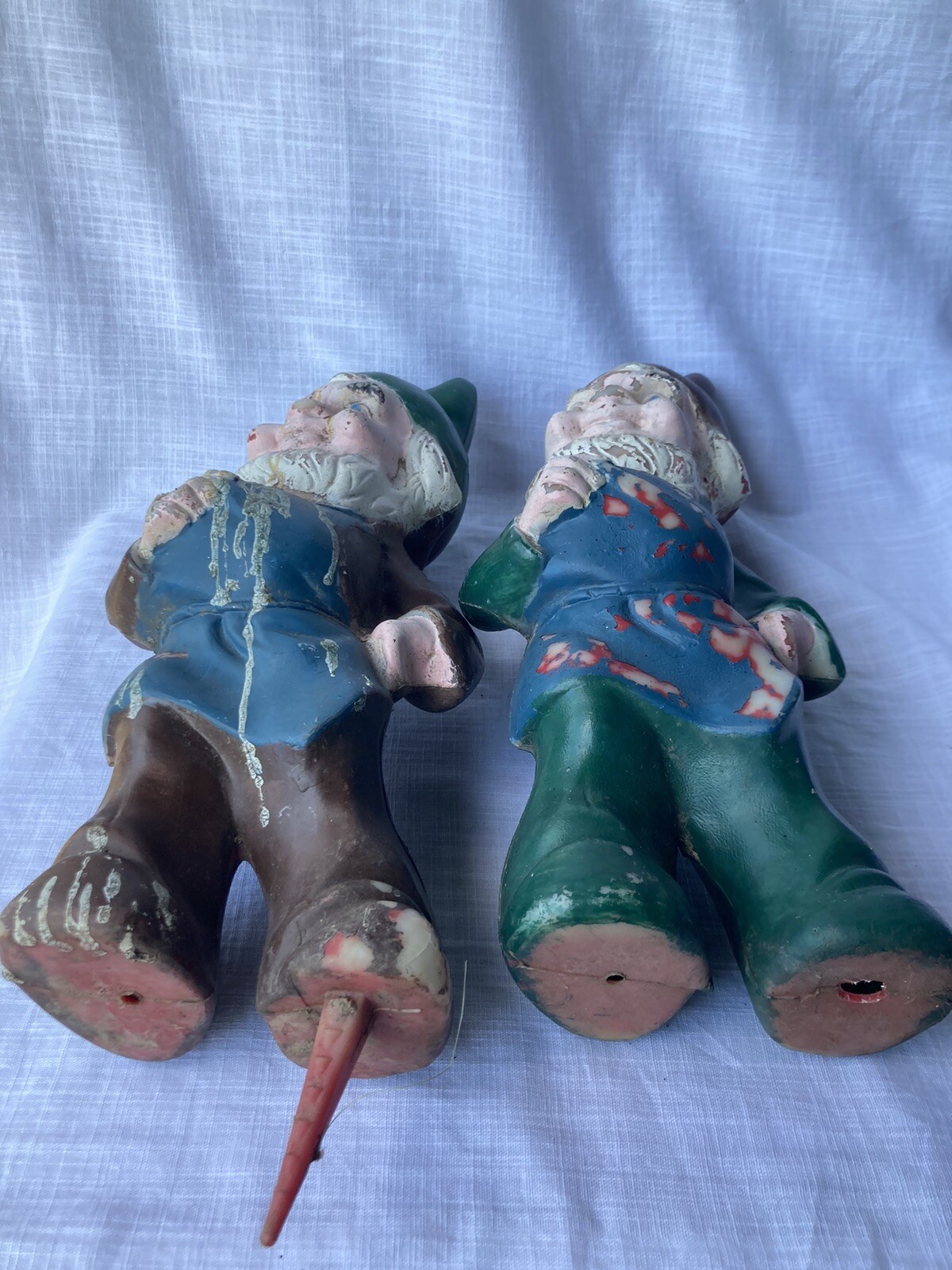 Vintage Vtg Garden Gnomes (2) Blow Mold 1980s 1970s 1960s