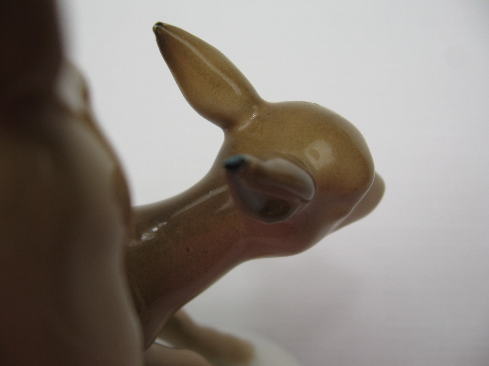 Vintage deer spotted doe and fawn porcelain figurine Germany 4 1/2″ x 2 5/8″