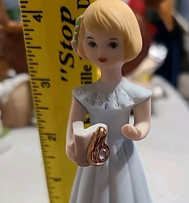 Enesco Growing Up Age 6 Birthday Girl Figurine Sri Lanka Holding Book