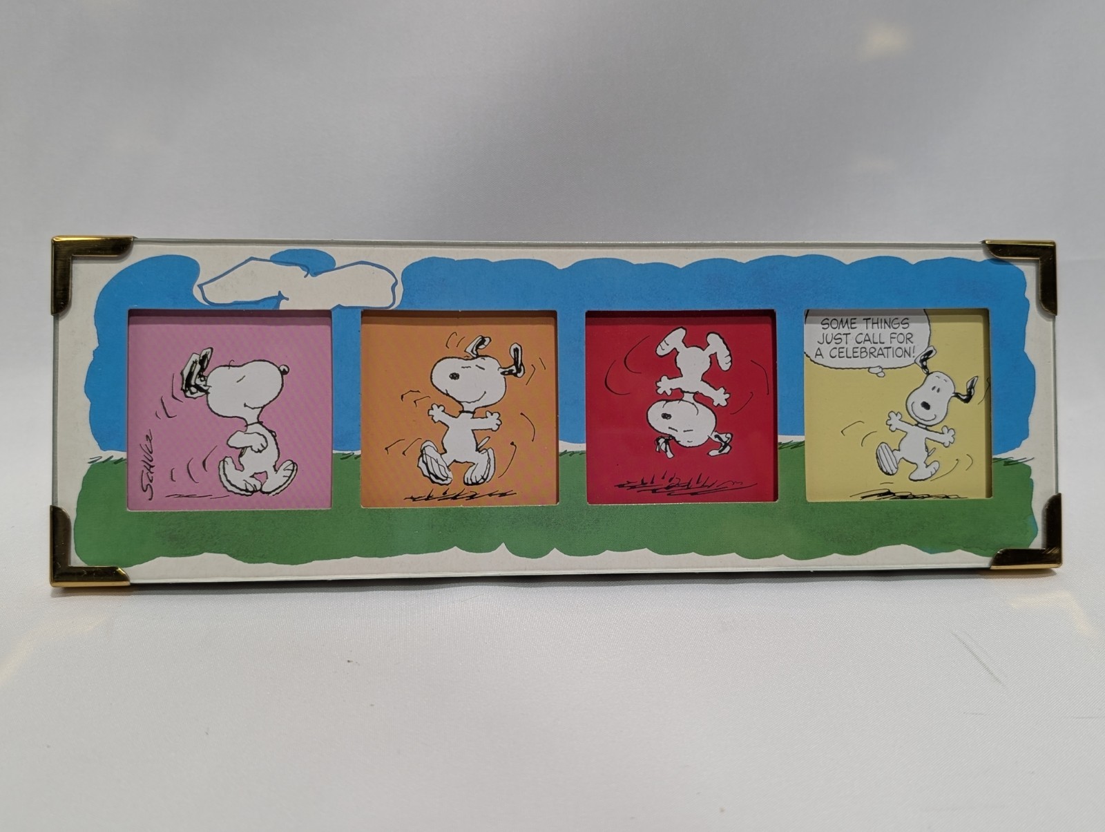 2000 Peanuts Gallery Snoopy Framed Comic Strip “Celebration!” by Hallmark