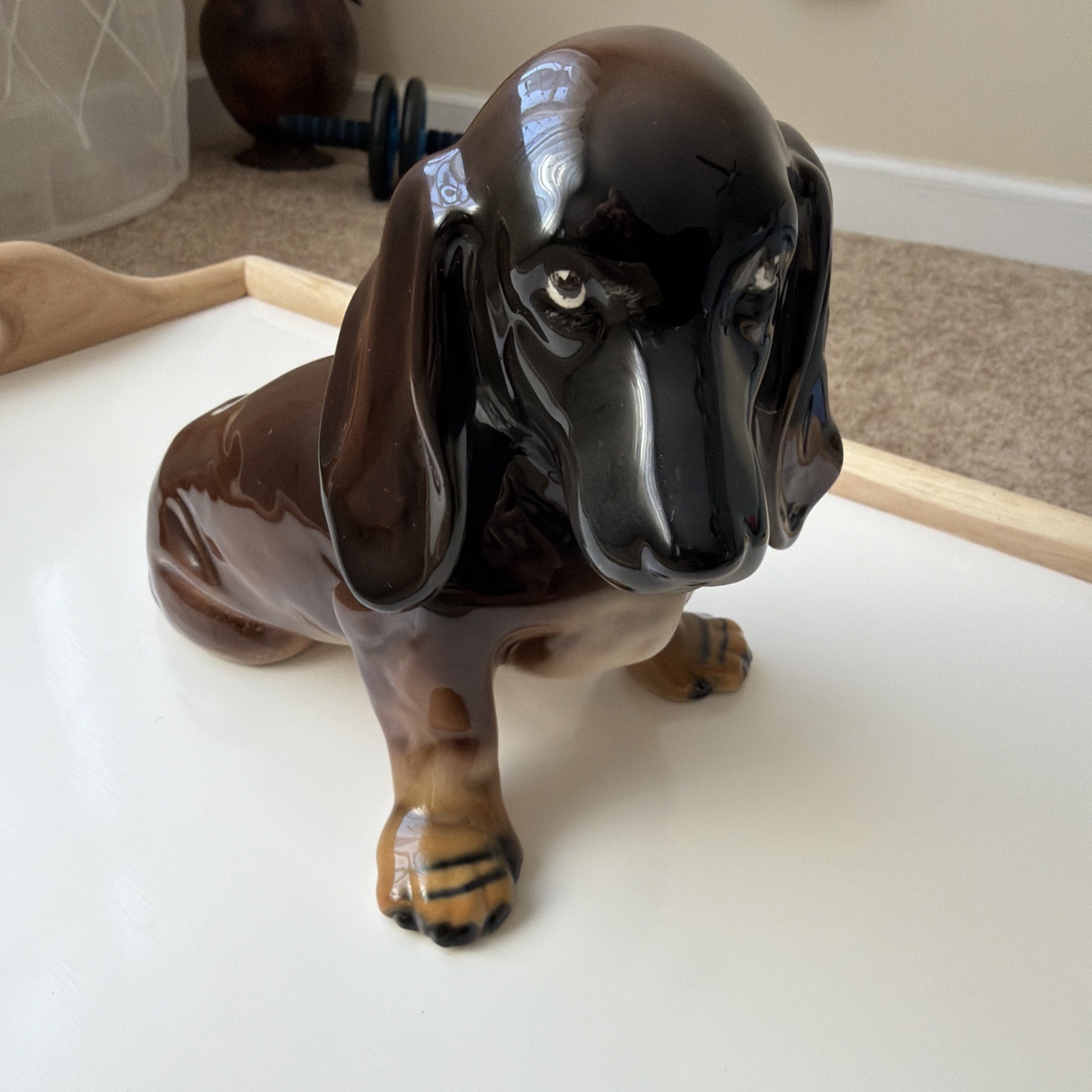 Vintage Keramos Vienna Austria Dachshund Figurine #5080 – Repaired Ear