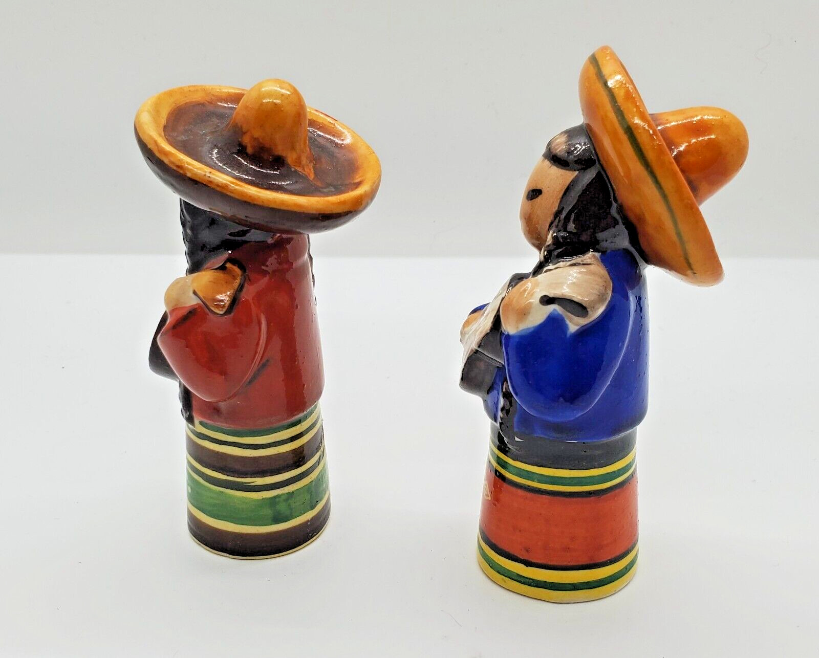 Lot of 2 Women Playing Lute + Guitar Figurines Occupied Japan EL Musicians