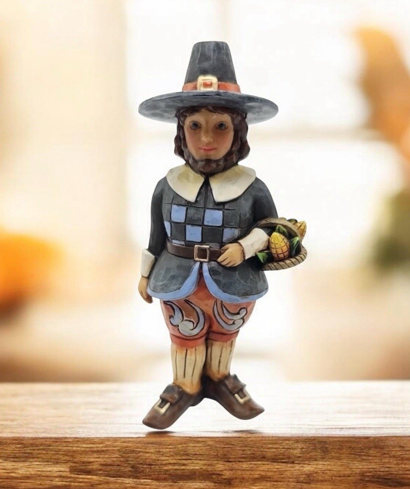 JIM SHORE Heartwood Creek Mini Pilgrim Man Figurine THANKSGIVING 4027808 Retired