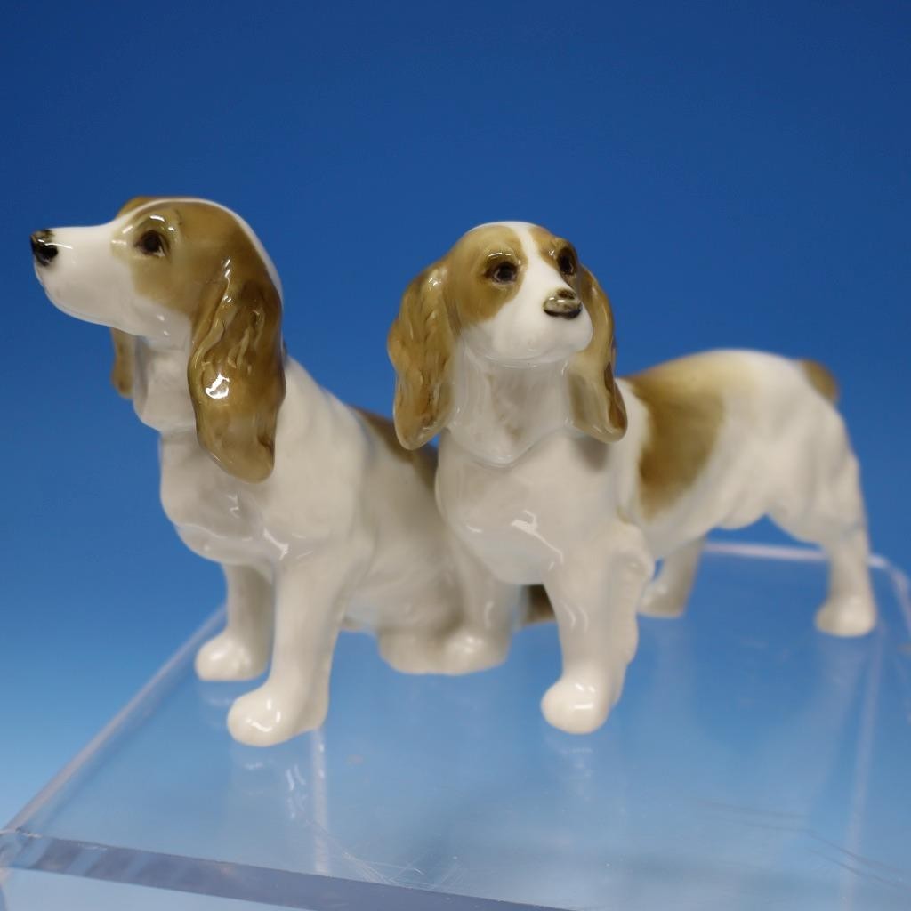 Hutschenreuther Porcelain – Figurine Pair of Dogs – Double Cocker Spaniels