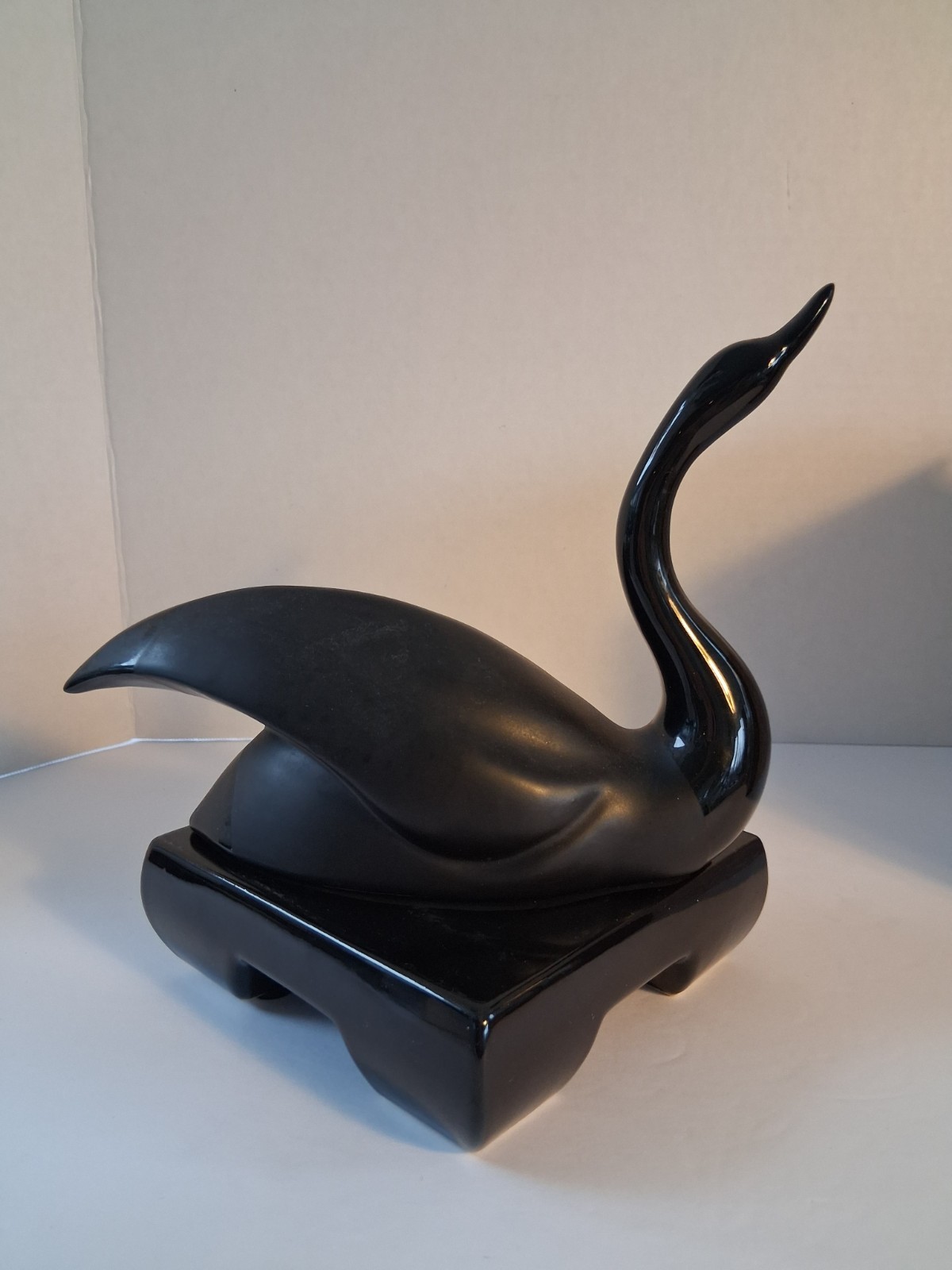 Vintage MCM Art Deco Black Swan; Matte Body, Glossy Accents; Lovely! EUC/Mint!