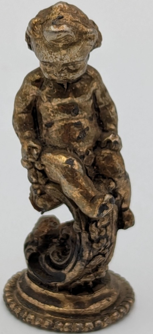 Vintage Pewter Cherub Angel Boy 2 1/8″ tall