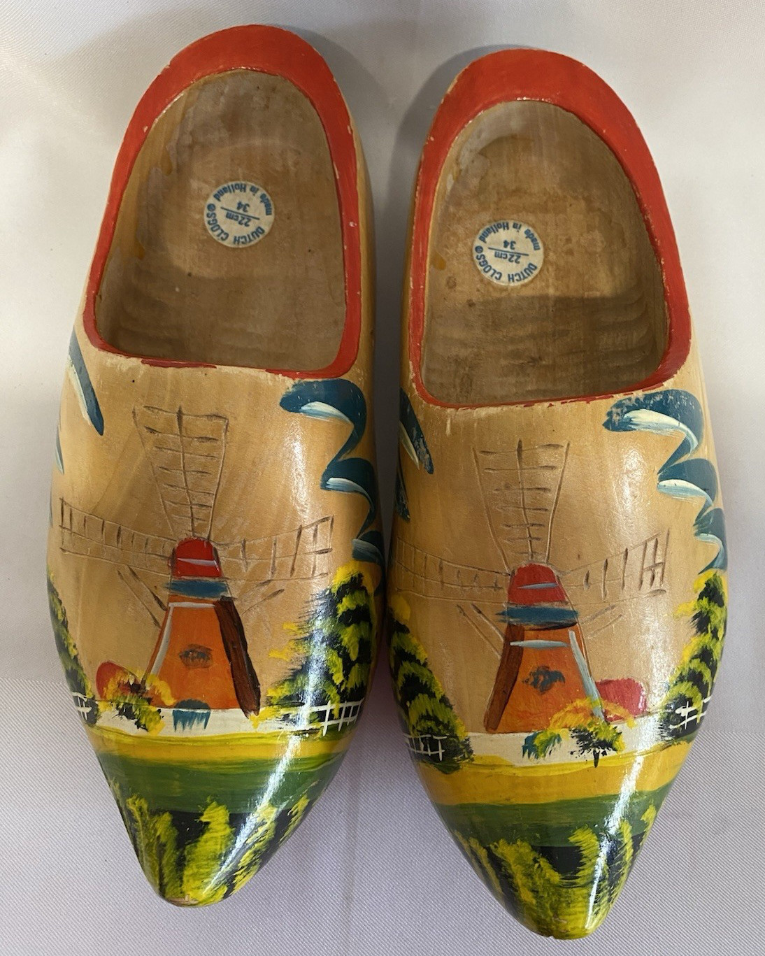 Vintage Dutch Clogs Handmade in Holland 10.5″ Long (22cm/34)