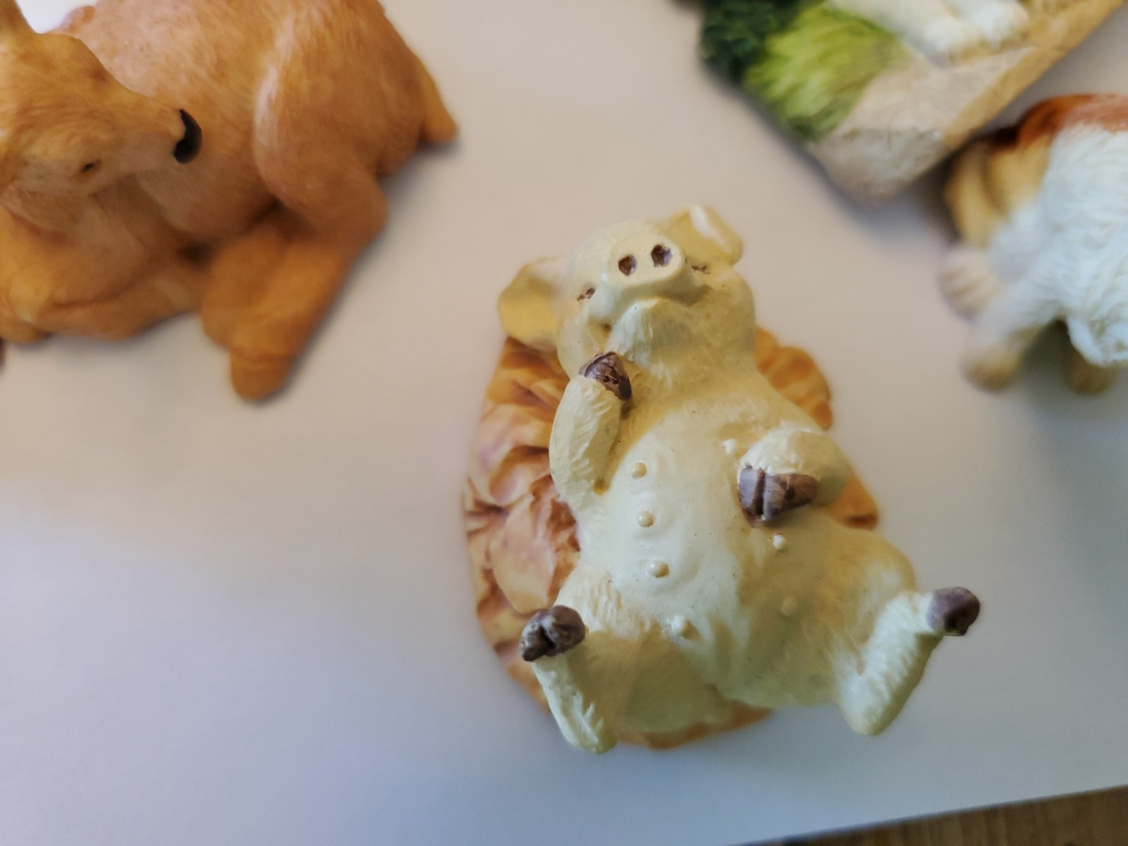 Vintage 1990s Resin Animal Figurine Lot Of 13 Kittens Deer Dog Owl Puppies Pig