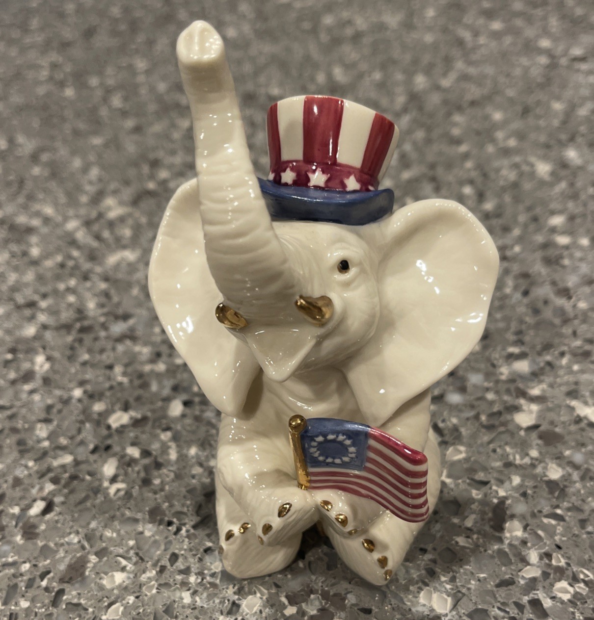 Lenox America’s Elephant Figurine Red White Blue Patriotic Gold 4th Of July VTG