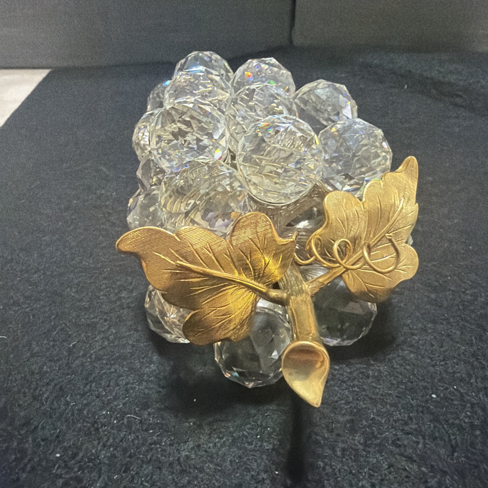 SWAROVSKI Crystal Sparkling Fruit Collection 29 Grapes Gold Leaf Stem *EXC!