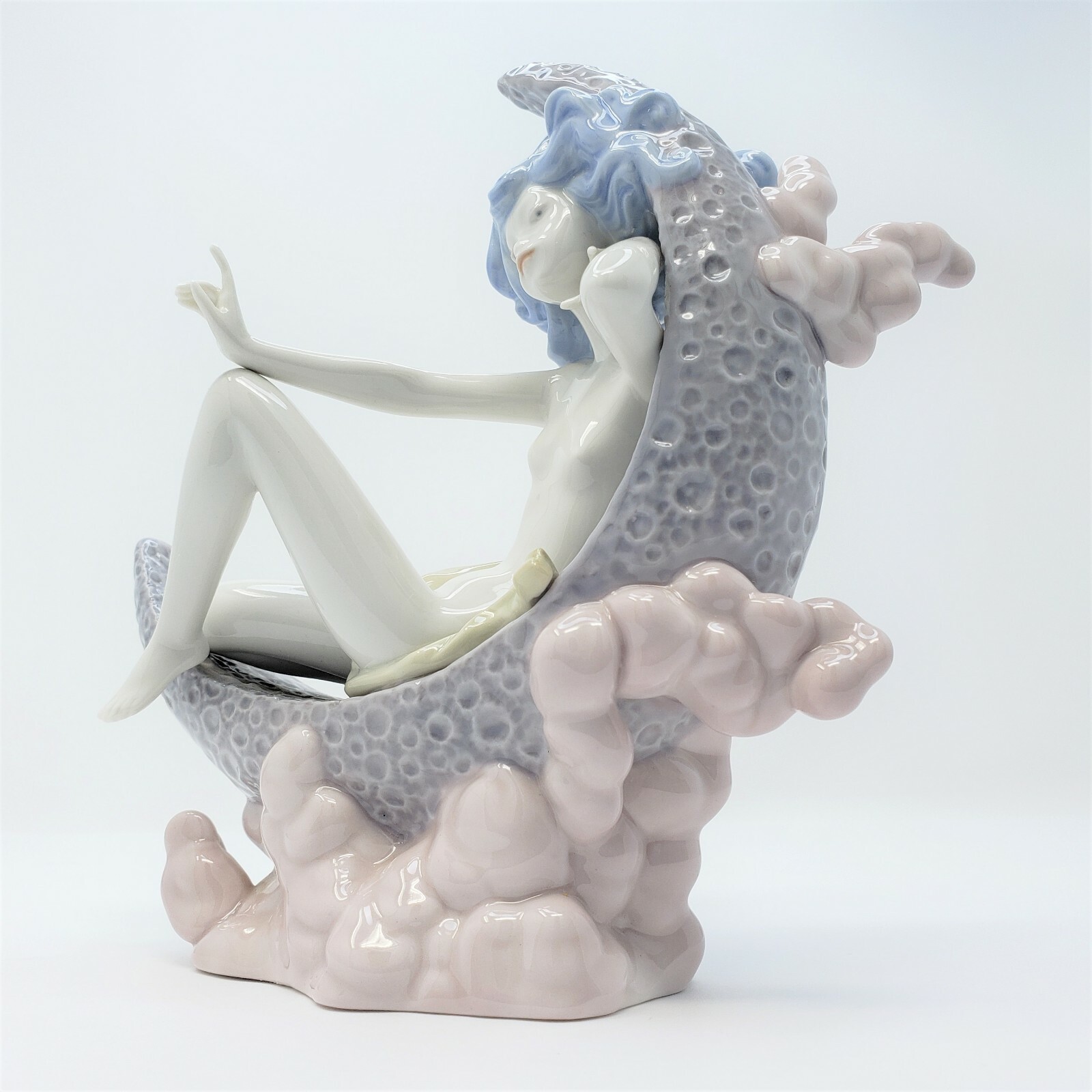 Lladro Moon Glow Girl Lady Woman Sitting on Moon 1436 Retired