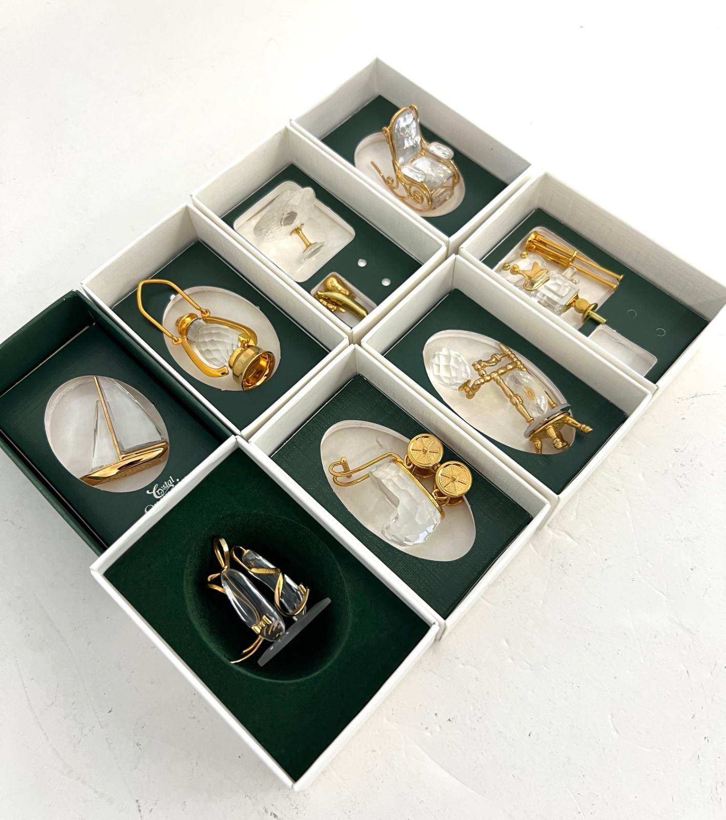 Swarovski 8 Pieces Crystal Memories Miniature with Gold Accent – Collection # 6