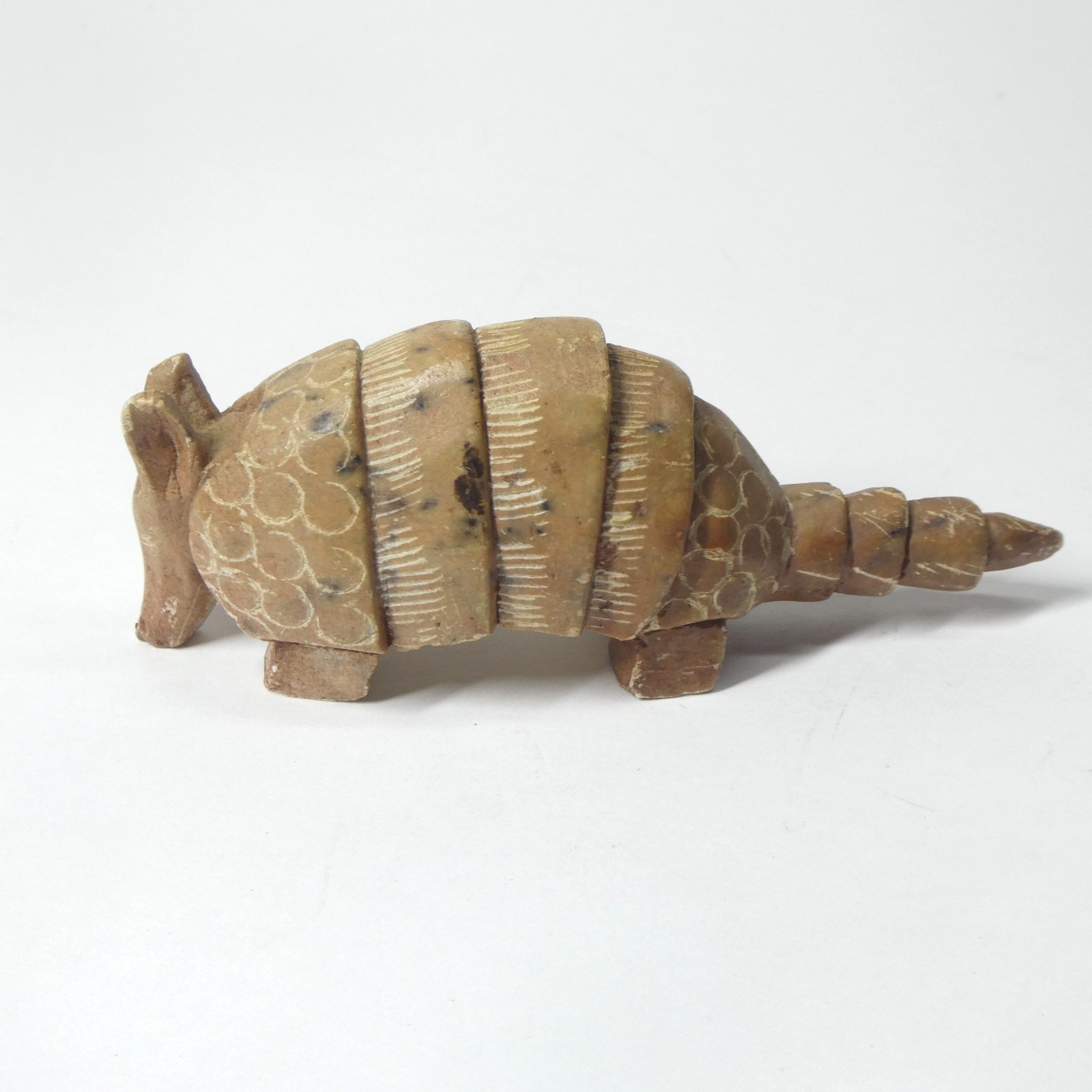Armadillo Hand Carved Stone Animal Figurine Vintage