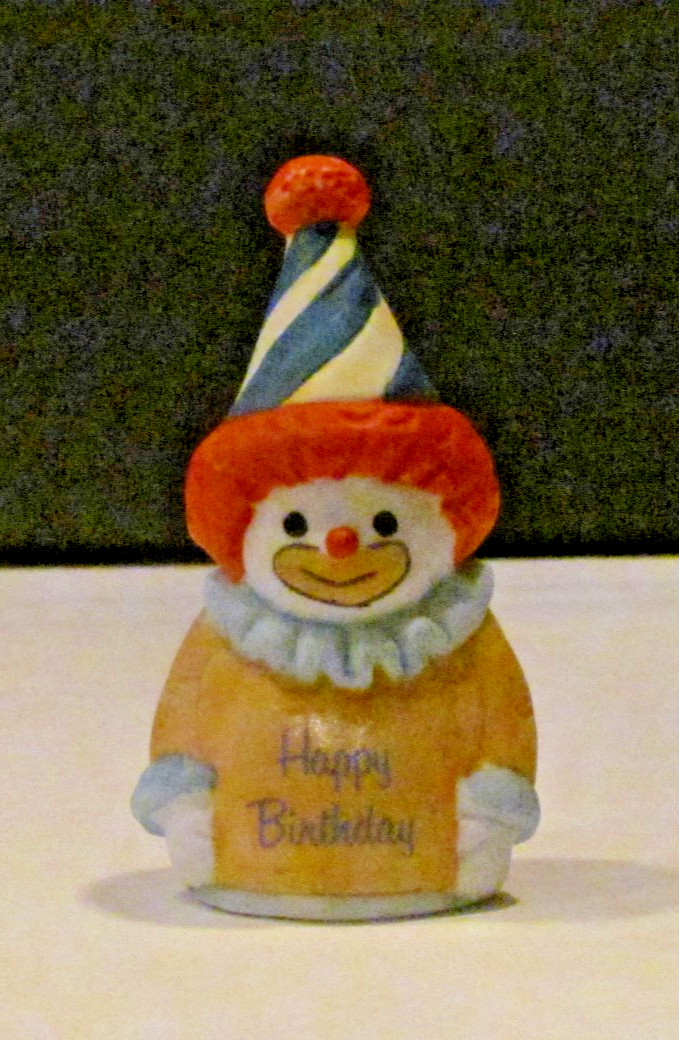 Vintage Enesco “Happy Birthday” Clown Figurines Thimbles 2.25″
