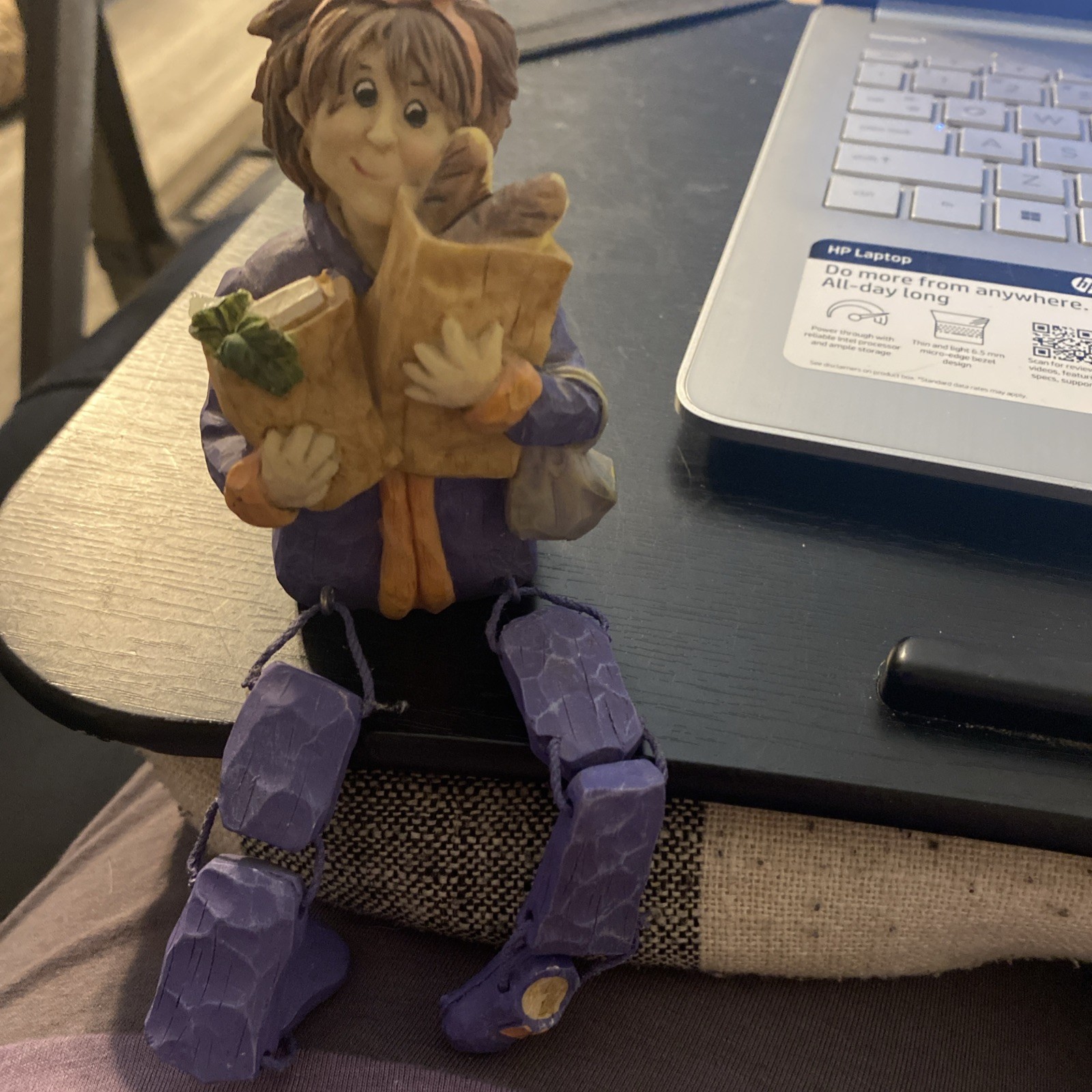 GROCERY SHOPPING LADY Woman Shelf Sitter Purple