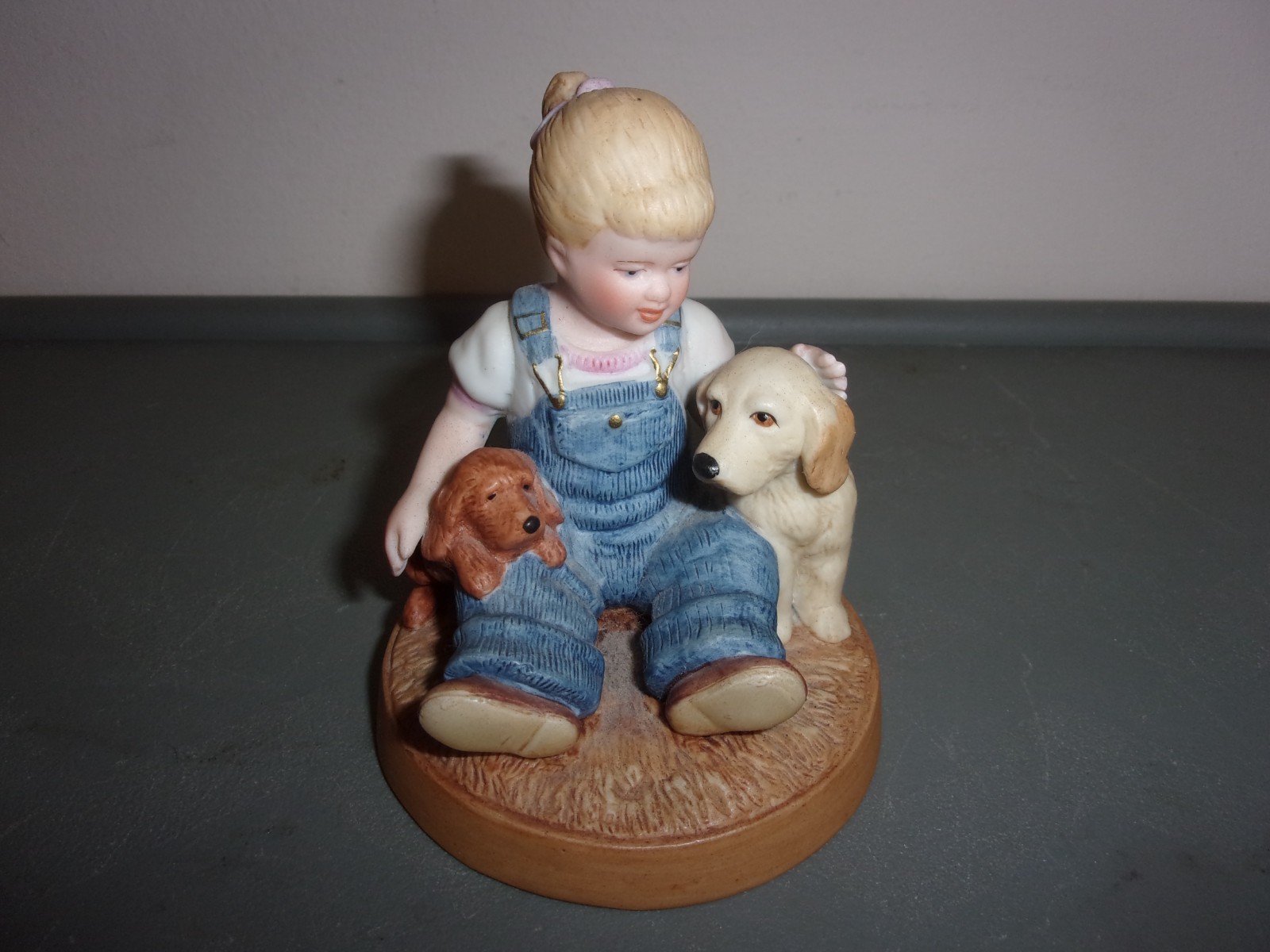 GIRL WITH PUPPIES DOG COUNTRY STORE LITTLE FARMERS LIMITED EDITION FIGURINE
