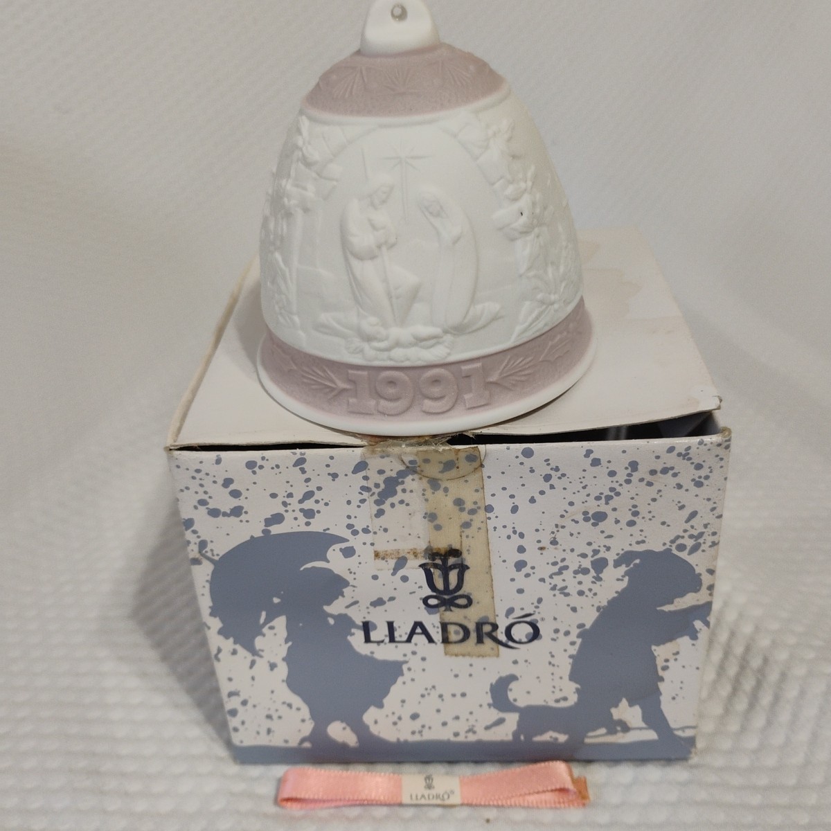 LLADRO Porcelain CHRISTMAS BELL 1991 #5803 New In Original Box See Photos