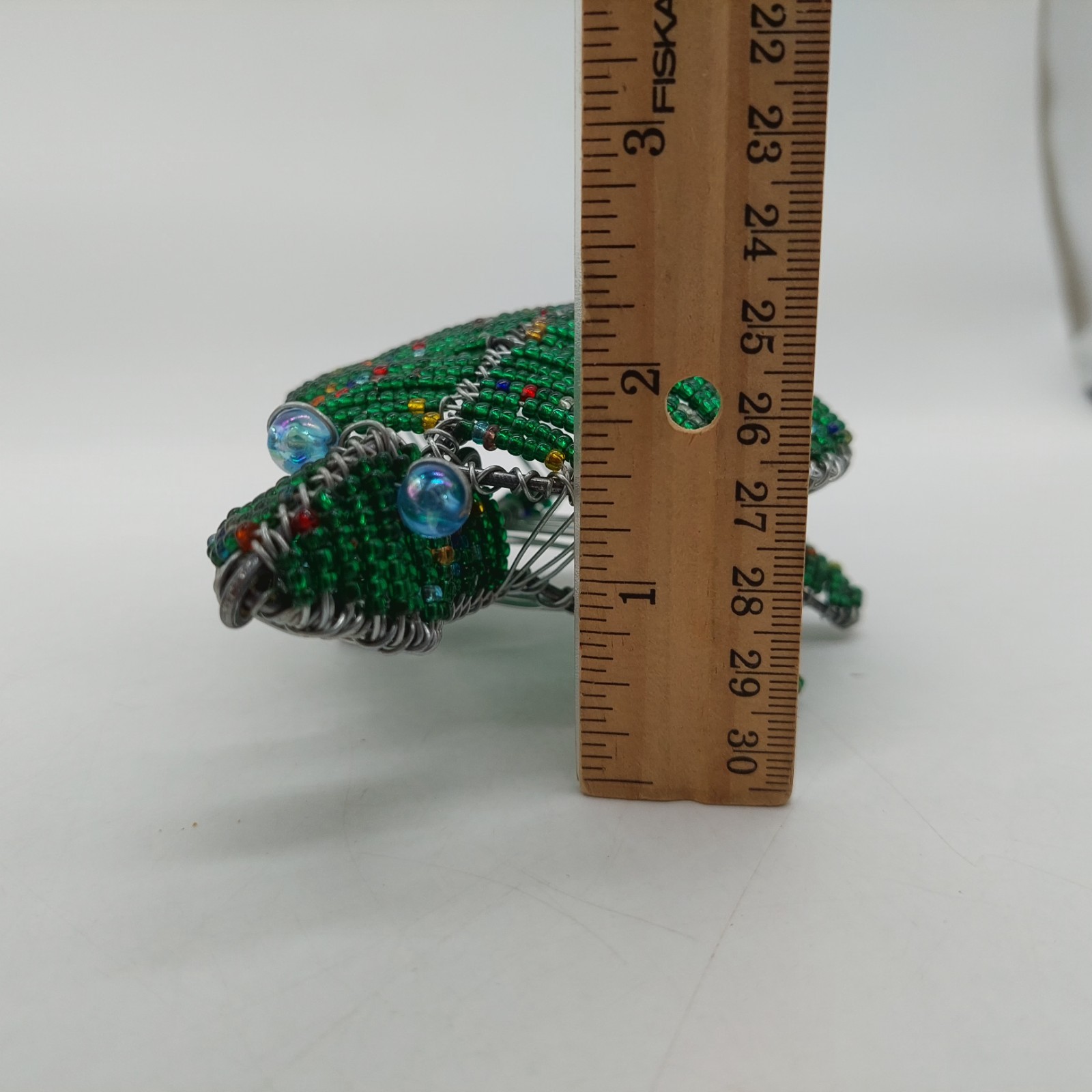 Sea Turtle Galvanized Wire and Beaded Green Turtle Decor Figurine