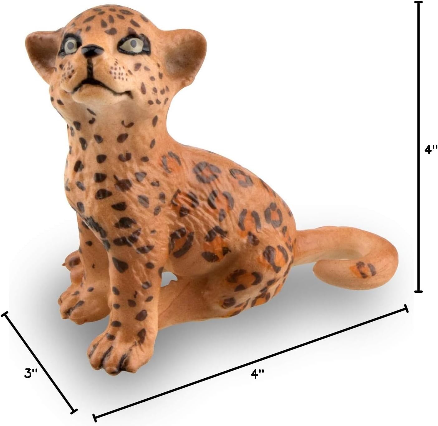Toymany 7PCS Leopards Figurines with Leopards Cub and Tree Trunk, Realistic Jung