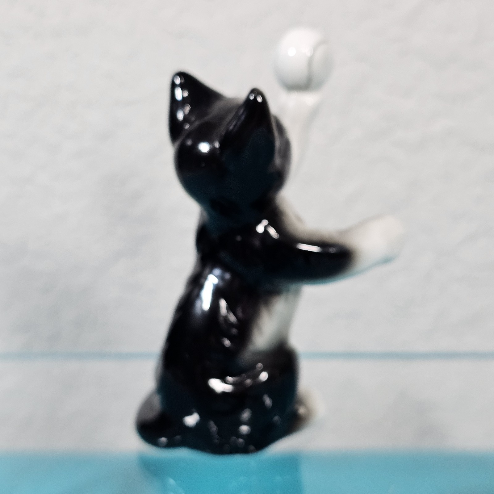 Danbury Mint Cats of Character “Anyone For Tennis?” fine bone china figurine